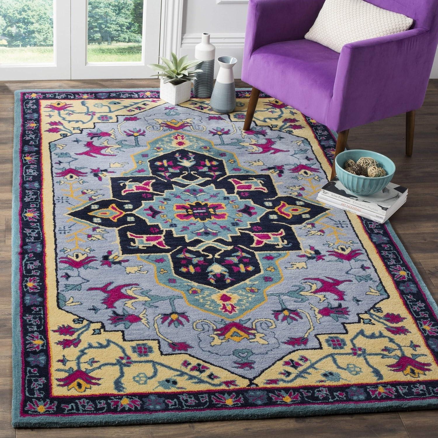 Bellagio BLG506 Hand Tufted Accent Rug - Light Blue/Multi - 2'x3' - Safavieh.