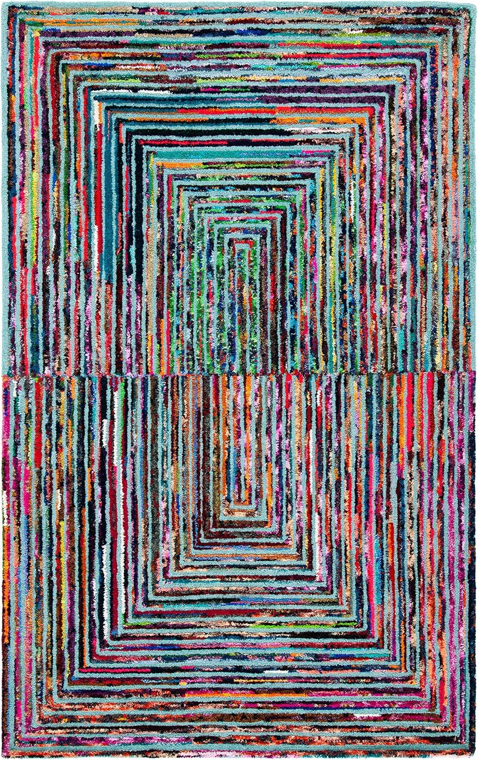 Nantucket NAN603 Hand Tufted Area Rug - Teal - 5'x8' - Safavieh.