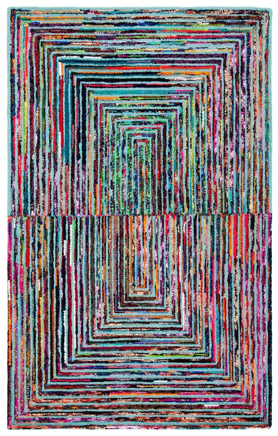 Nantucket NAN603 Hand Tufted Area Rug - Teal - 5'x8' - Safavieh.