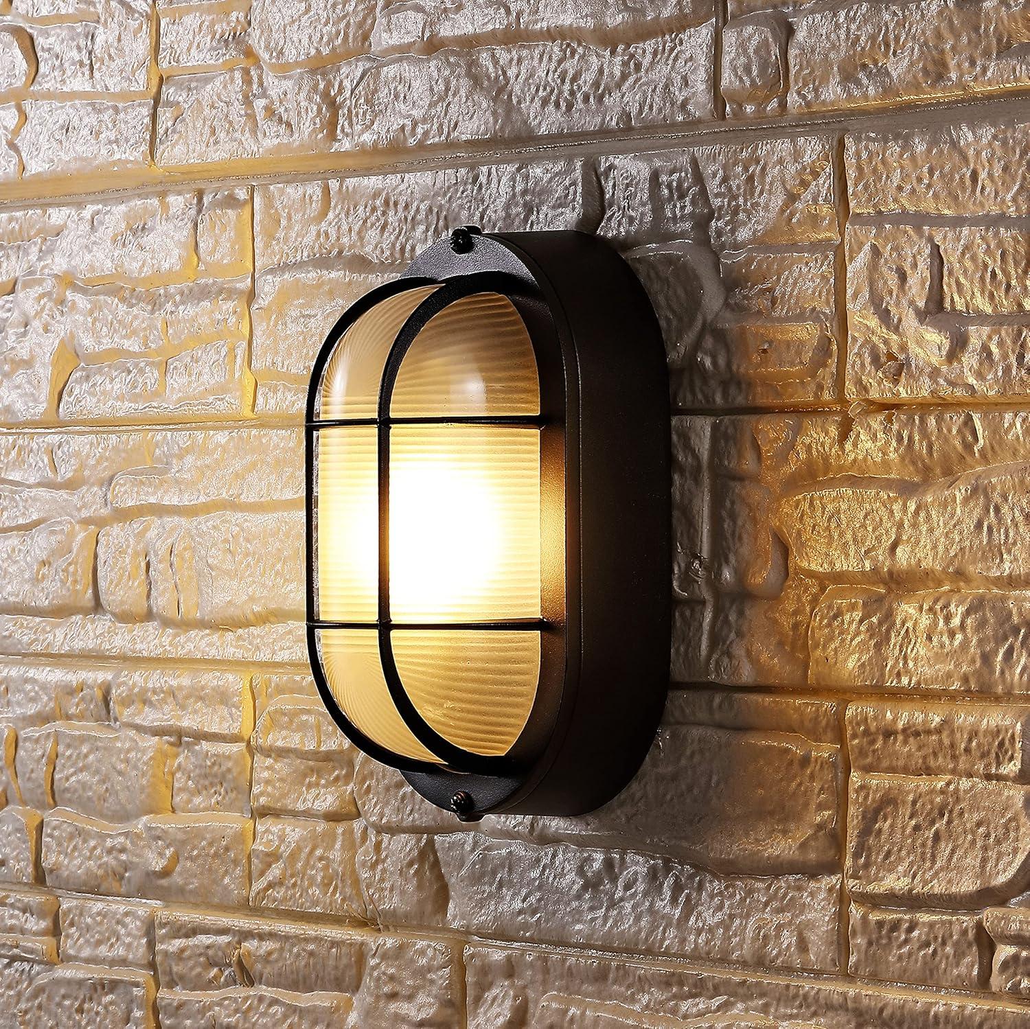 Elora Outdoor Wall Sconce Lights (Set of 2) - Textured Black - Safavieh.