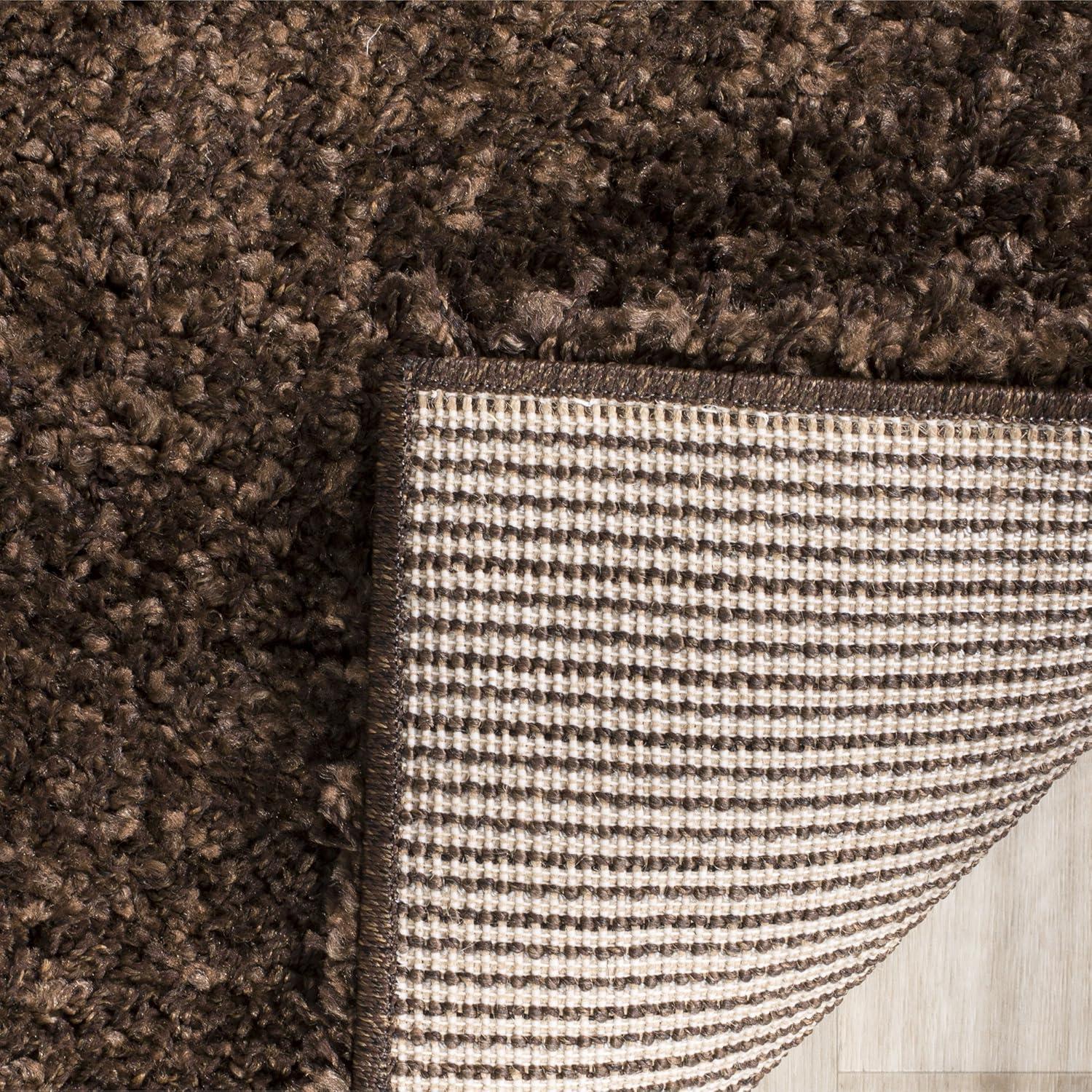 California Shag SG151 Power Loomed Indoor Accent Rug - Brown - 4'x6' - Safavieh