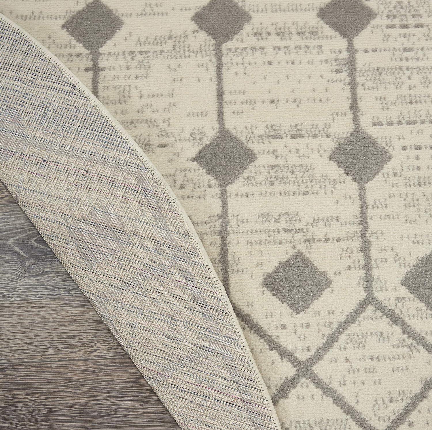 Nourison Grafix GRF37 Indoor Area Rug Ivory/Grey 5'3" x ROUND