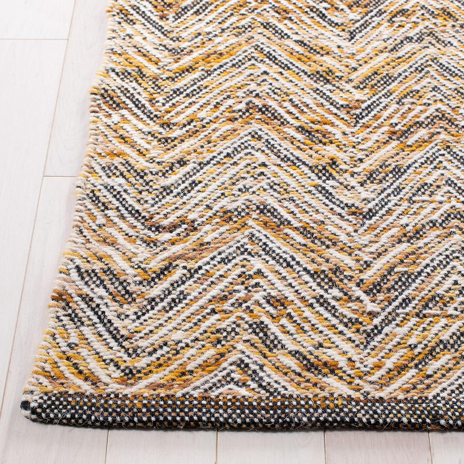 Kilim KLM729 Flat Weave Area Rug - Gold/Black - 5'x8' - Safavieh
