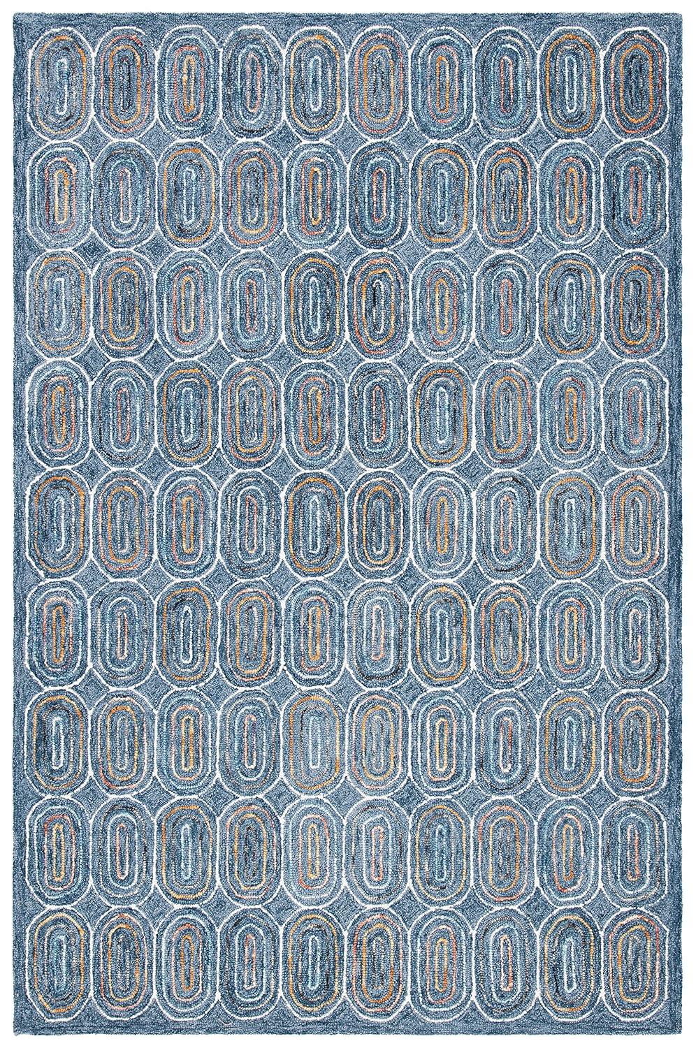 Metro MET124 Hand Tufted Indoor Area Rug - Blue/Yellow - 5'x8' - Safavieh
