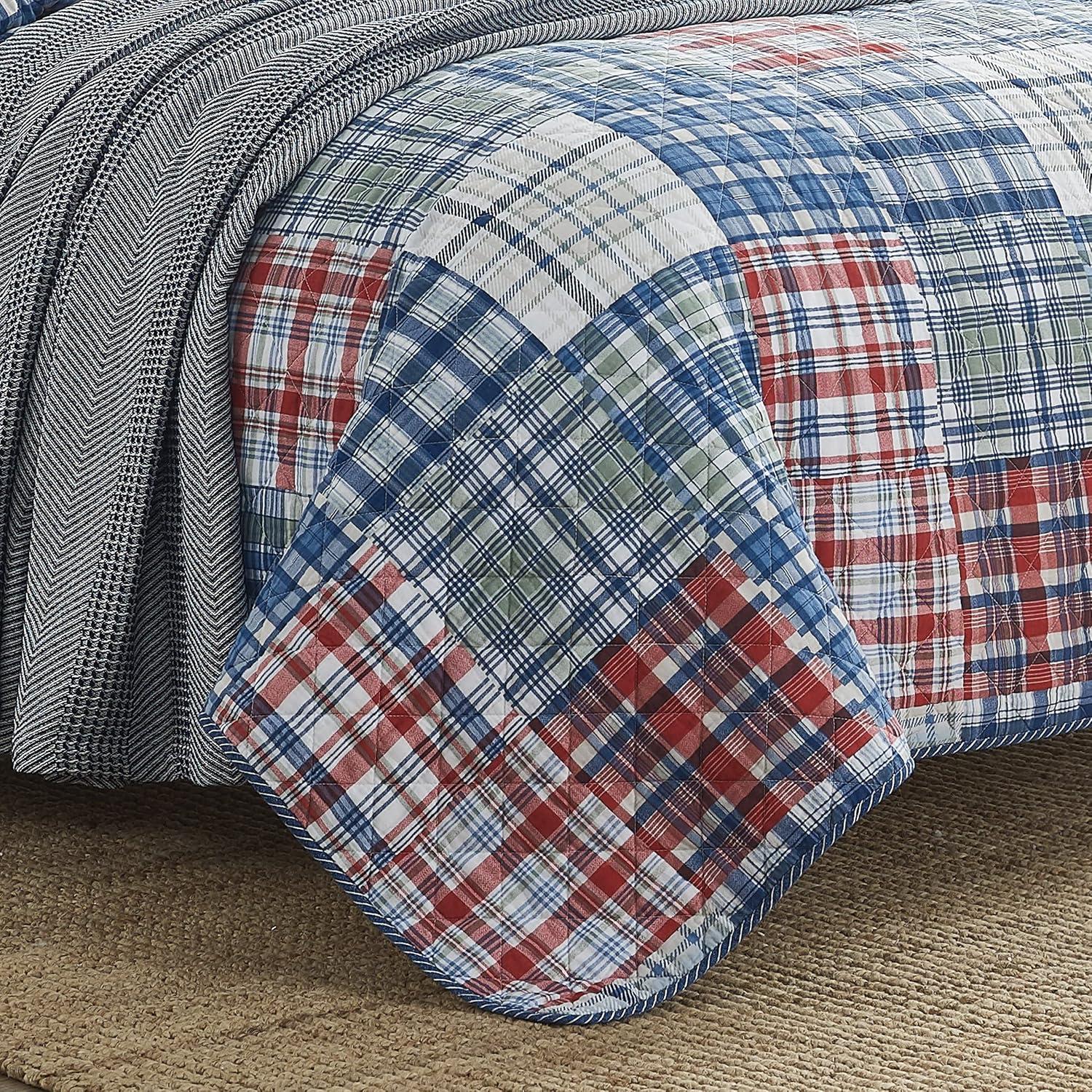 Nautica Raeford Cotton Reversible Blue Quilt Set