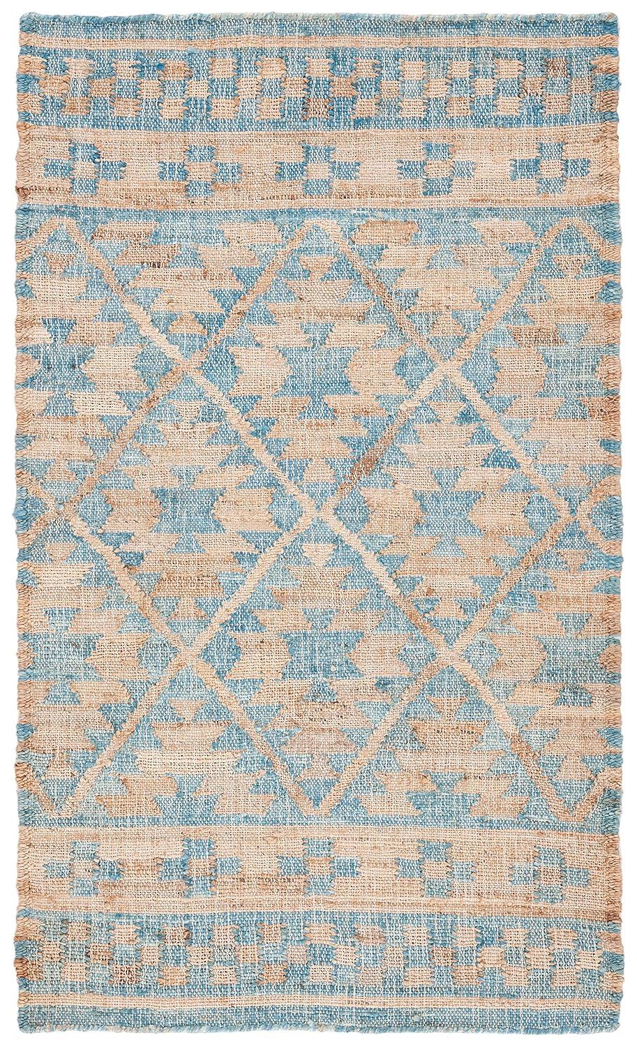 Kilim KLM757 Hand Woven Area Rug - Blue/Natural - 3'x5' - Safavieh.