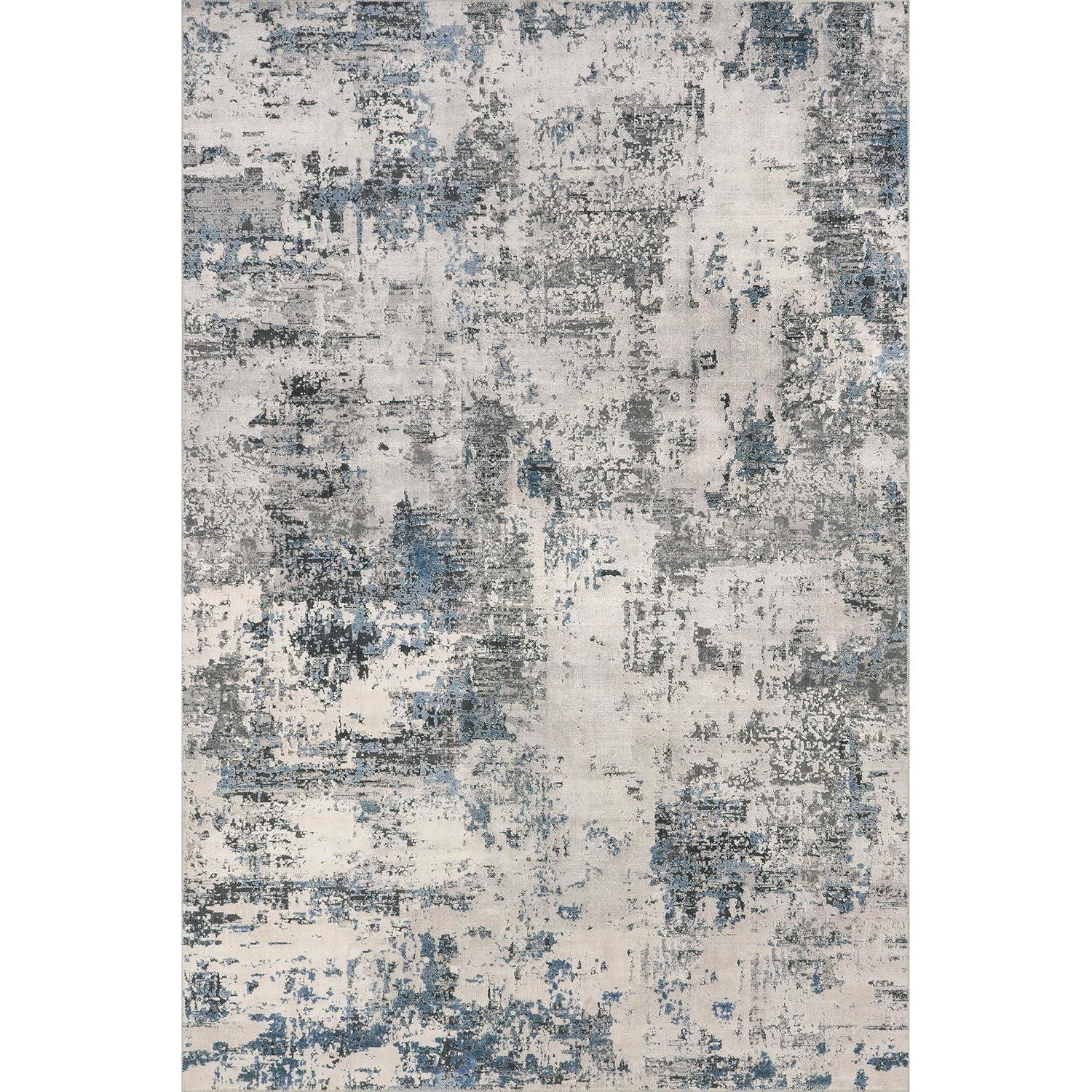 Nuloom Dali Abstract Pet Friendly Machine Washable Area Rug, 3' x 5', Blue Grey