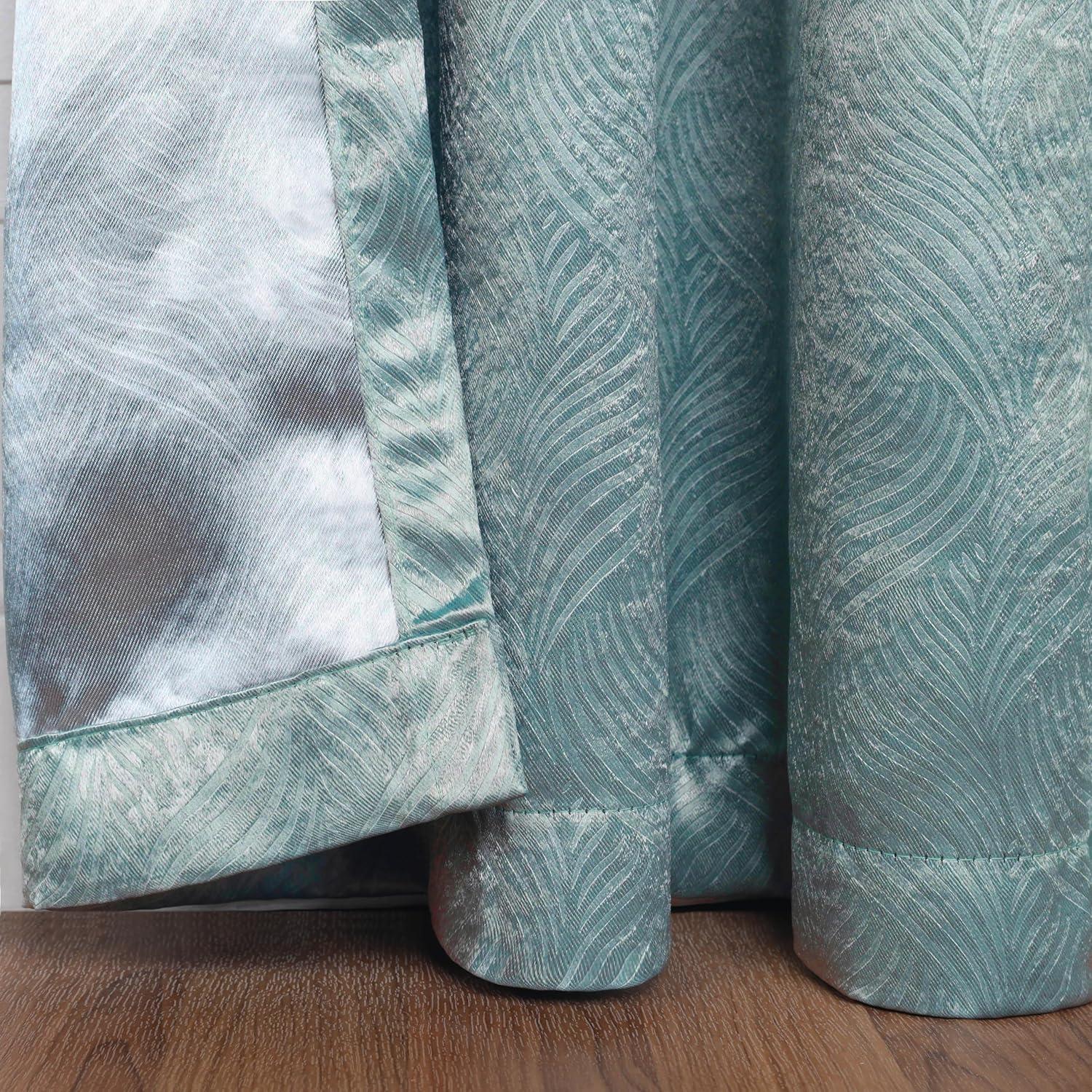 Superior Waverly Blackout Curtains, Rod Pocket, Set of 2, 42" x 108", Teal