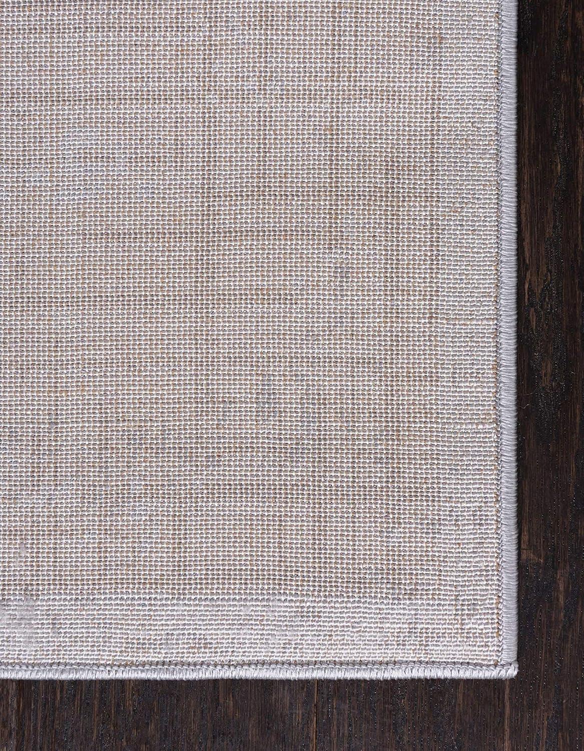 Derbyshire Gray Floral Braided Edge 5x8 Indoor Area Rug