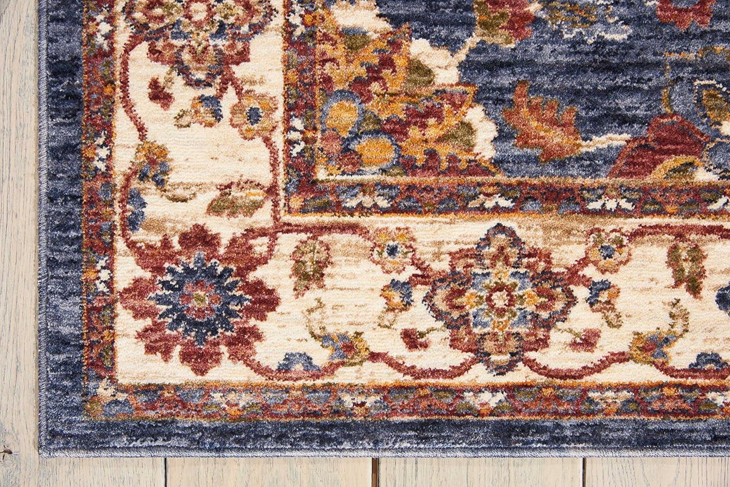 Nourison Reseda Vintage Blue 5'3" x 7'6" Area Rug, (5x8)
