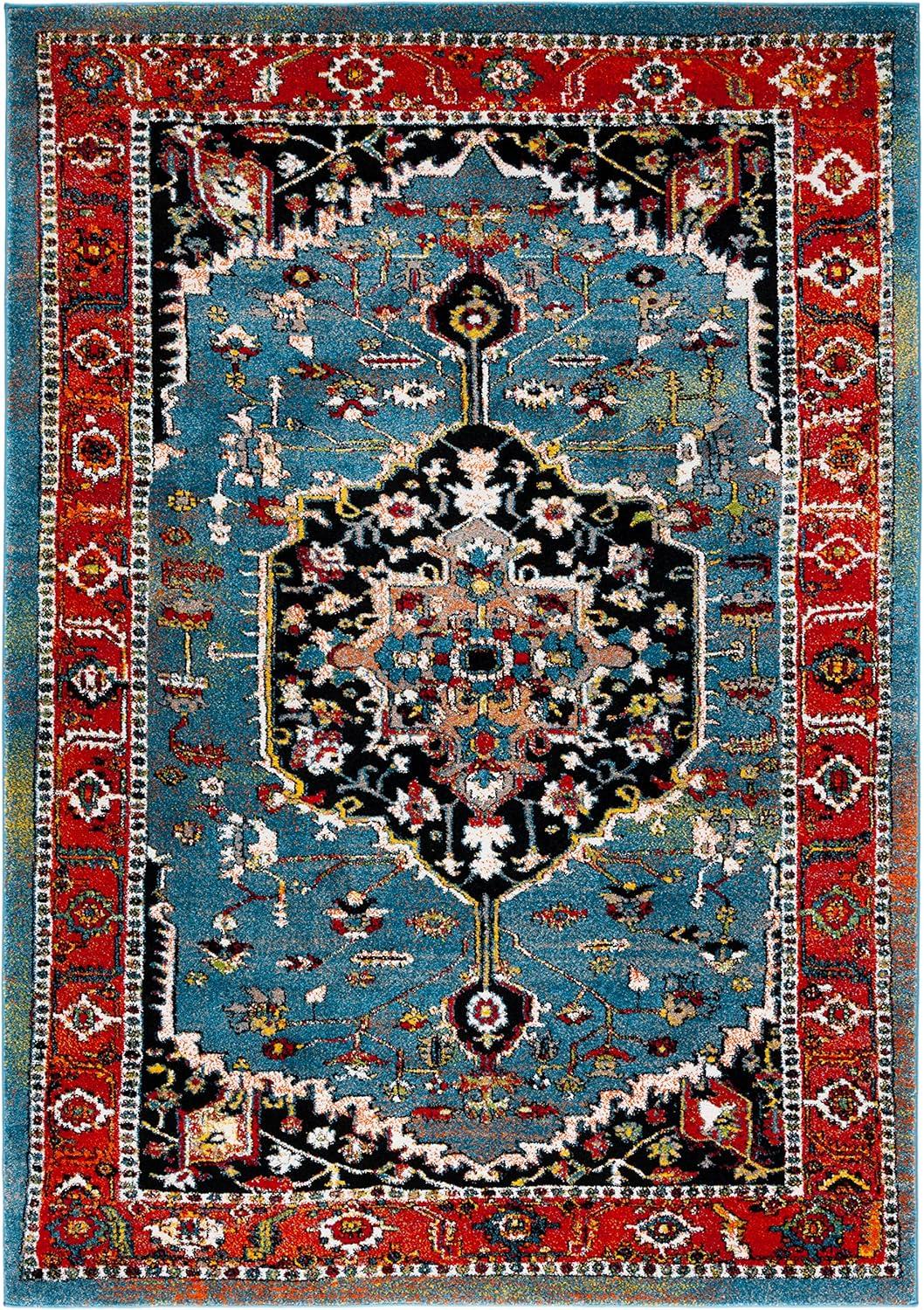 Vintage Hamadan VTH266 Power Loomed Area Rug - Blue/Red - 8'x10' - Safavieh.