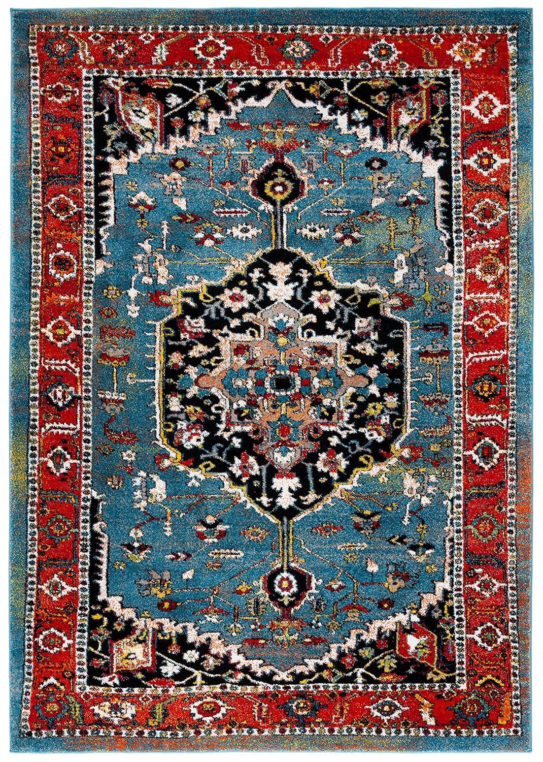 Vintage Hamadan VTH266 Power Loomed Area Rug - Blue/Red - 8'x10' - Safavieh.