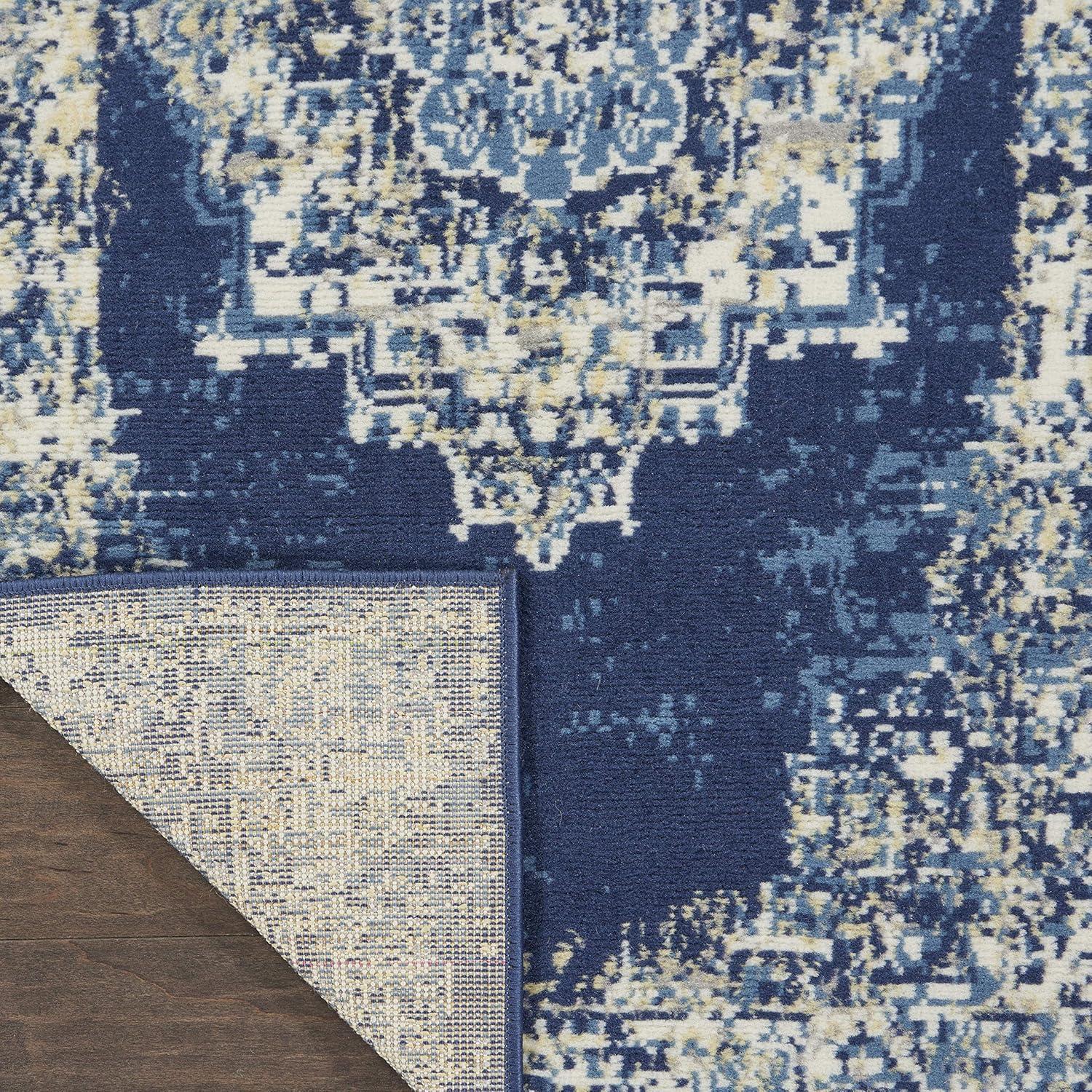Nourison Grafix GRF14 Indoor only Area Rug - Navy Blue 2' x 4'