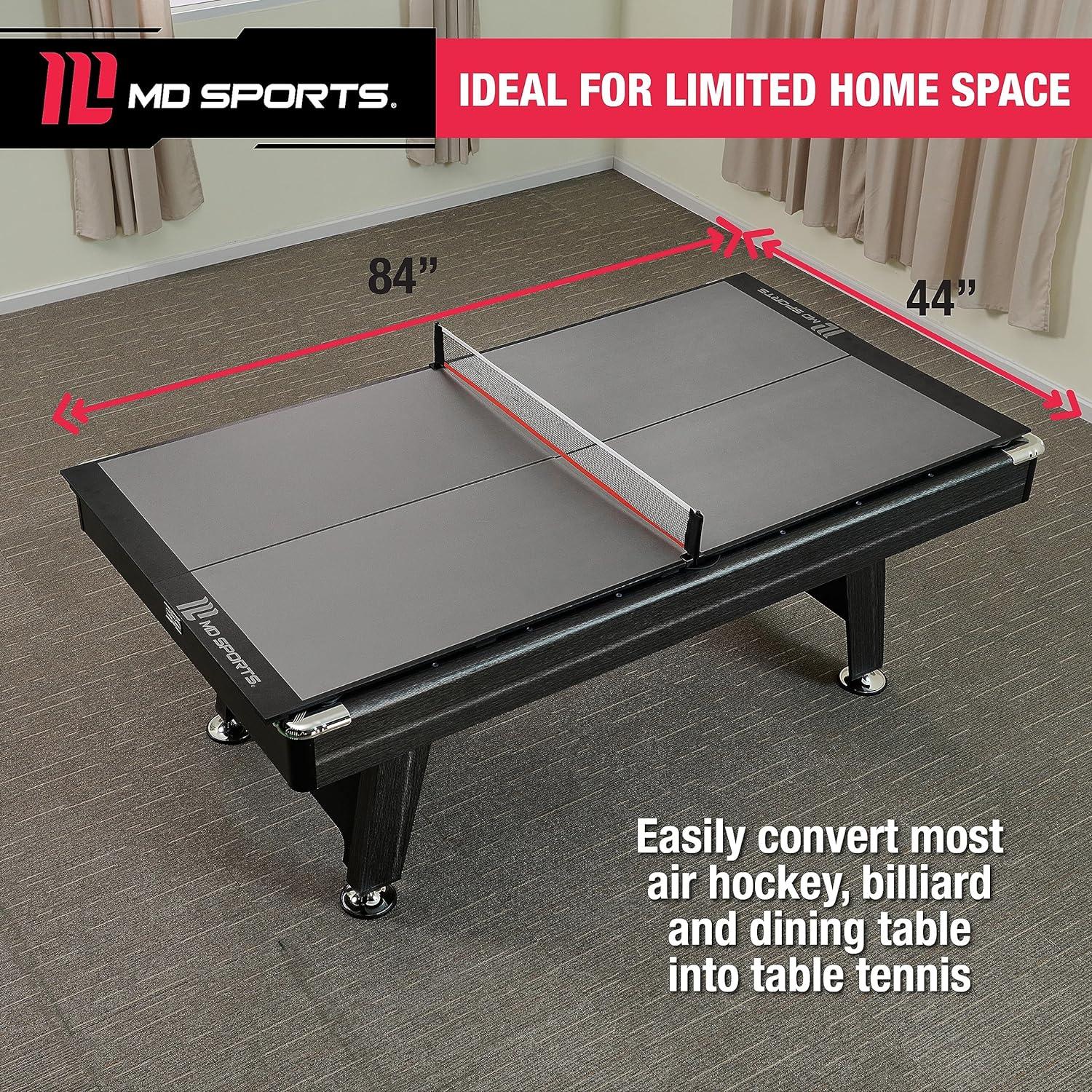 Indoor Foldable Table Tennis Conversion Top, Gray, 84" x 44" by MD Sports