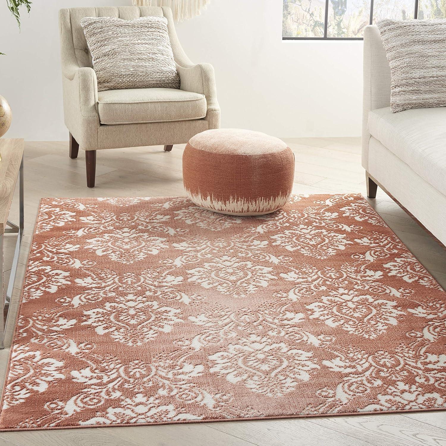 Nourison Elation ETN03 Indoor only Area Rug - Brick Ivory 7'10" x 9'10"