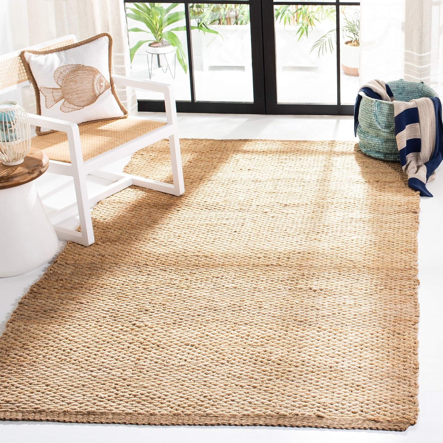 SAFAVIEH Natural Fiber Bryon Braided Jute Area Rug, Natural, 9' x 12'