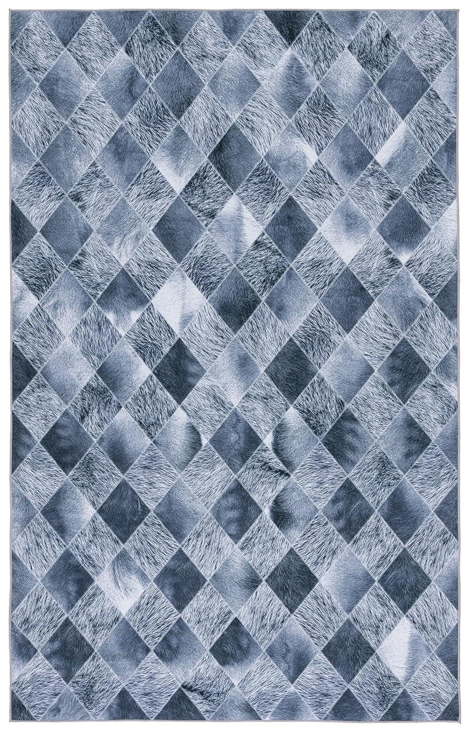 Faux Hide FAH550 Power Loomed Machine Washable Area Rug - Grey/Dark Grey - 8'x10' - Safavieh.