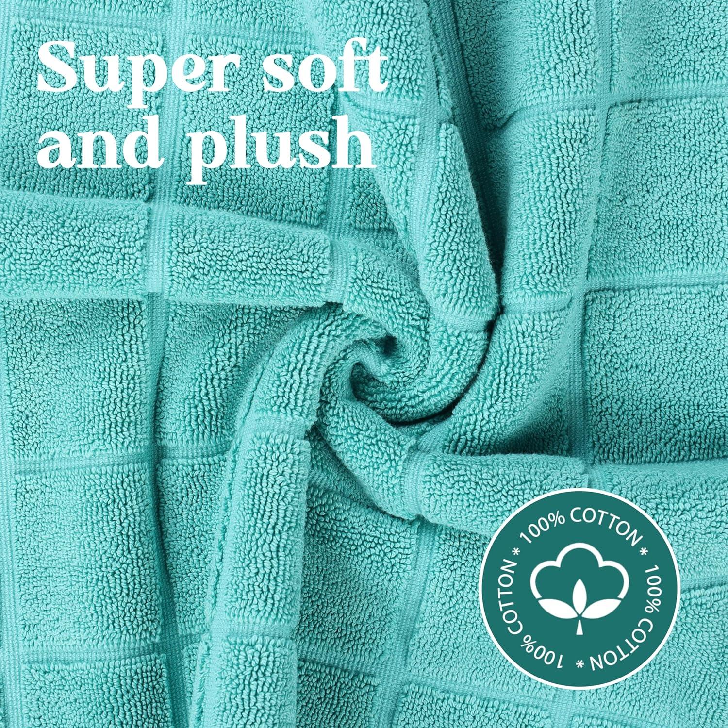 Nora Cotton Terry Solid Absorbent Thick Checkered Washable Bath Mat Set Of 2