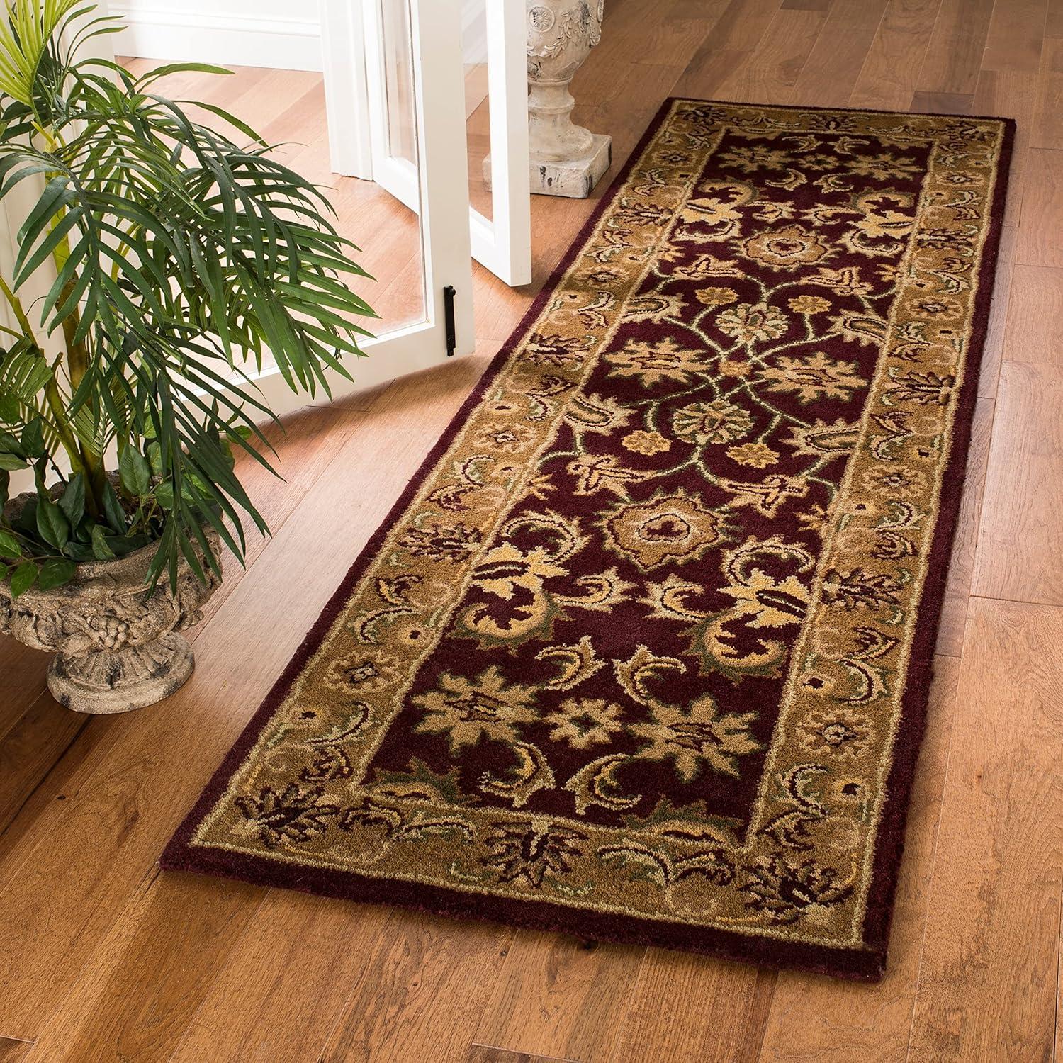 Classic CL244 Hand Tufted Area Rug - Black/Burgundy - 7'6"x9'6" - Safavieh.