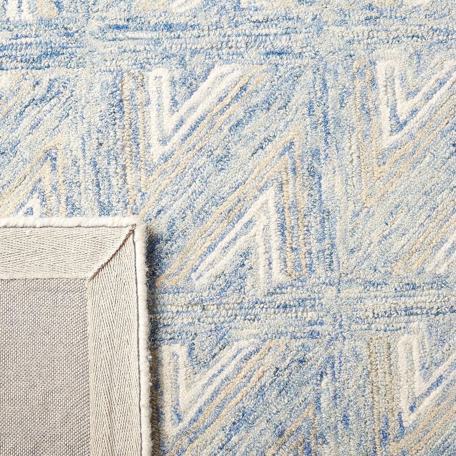 Abstract ABT653 Hand Tufted Runner Rug - Blue/Beige - 2'3"x8' - Safavieh.