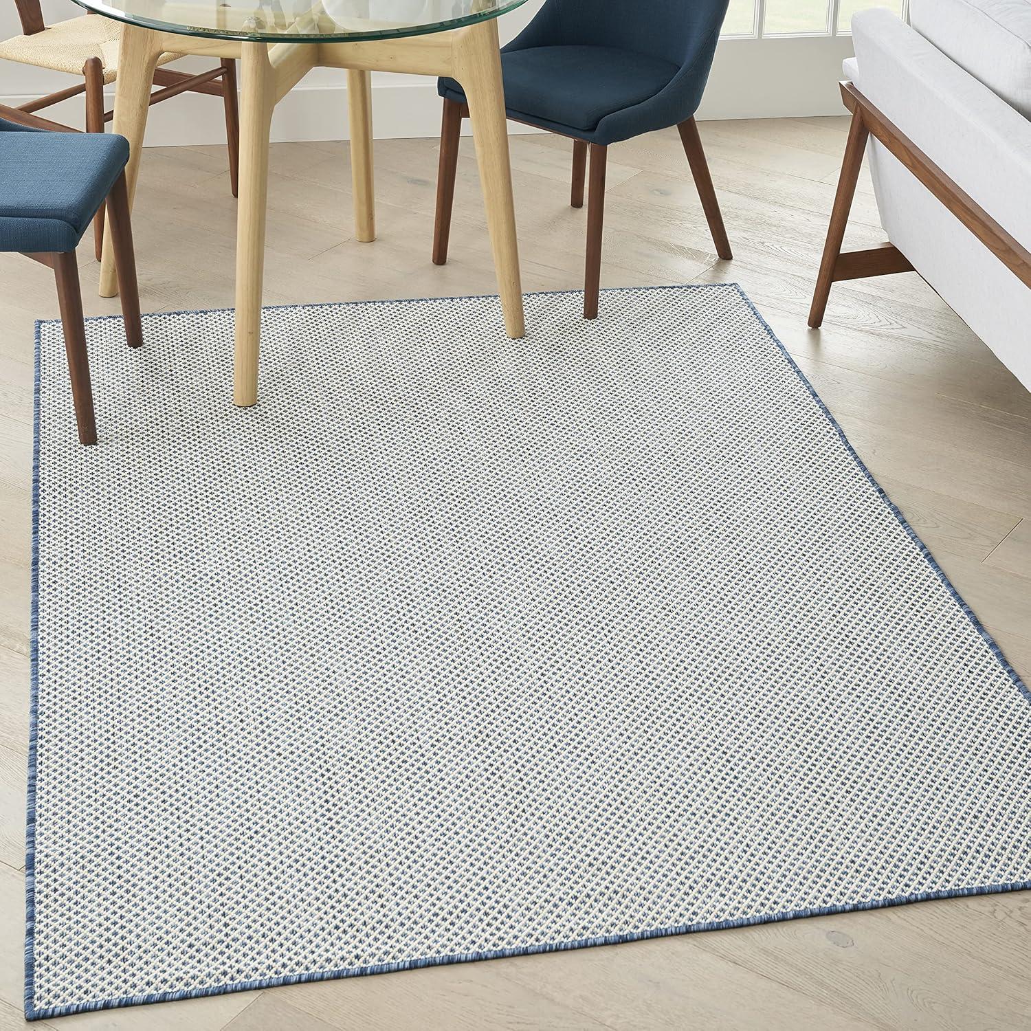 Nourison Courtyard COU01 Indoor/outdoor Area Rug - Ivory Blue 6' x 9'