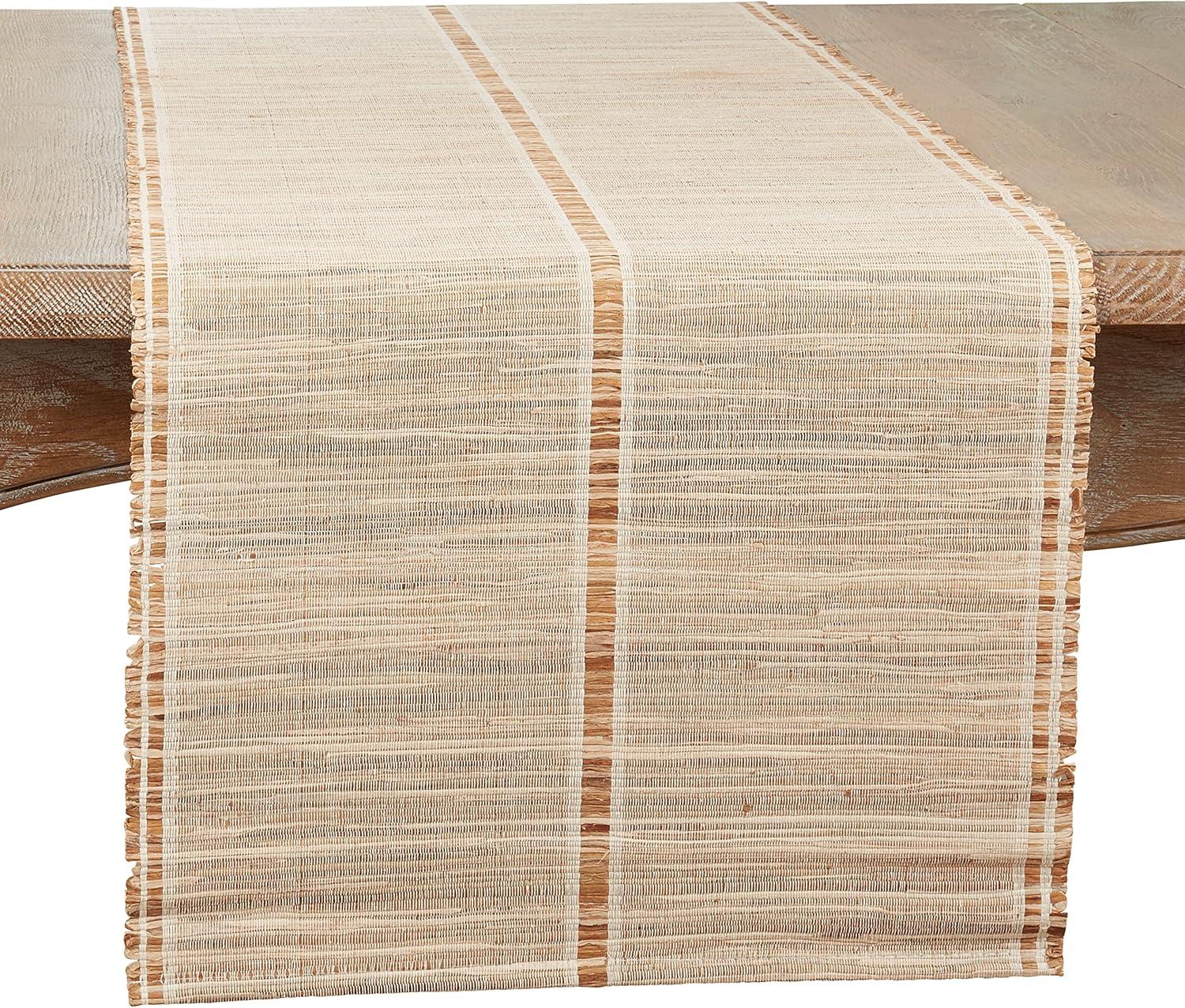 Beige and Brown Water Hyacinth Table Runner