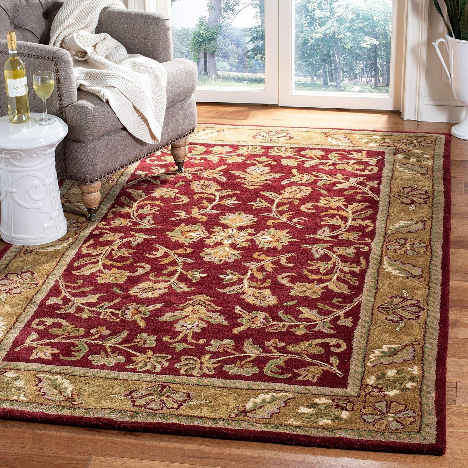 SAFAVIEH Heritage Ainsley Traditional Wool Area Rug, Red/Gold, 3' x 5'