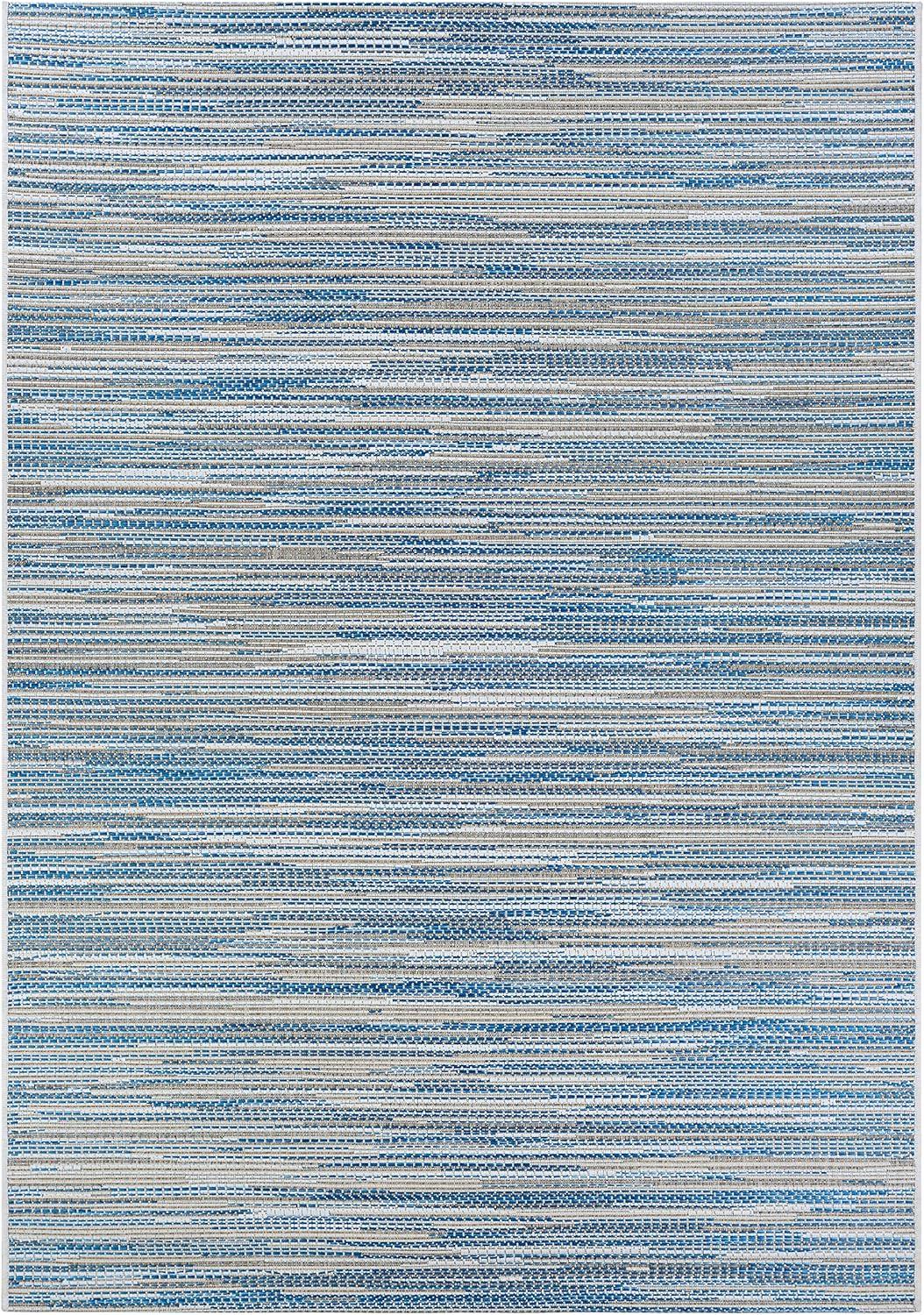 Couristan Monte Carlo Coastal Breeze Indoor/Outdoor Area Rug, 5'3" x 7'6", Ocean-Champagne