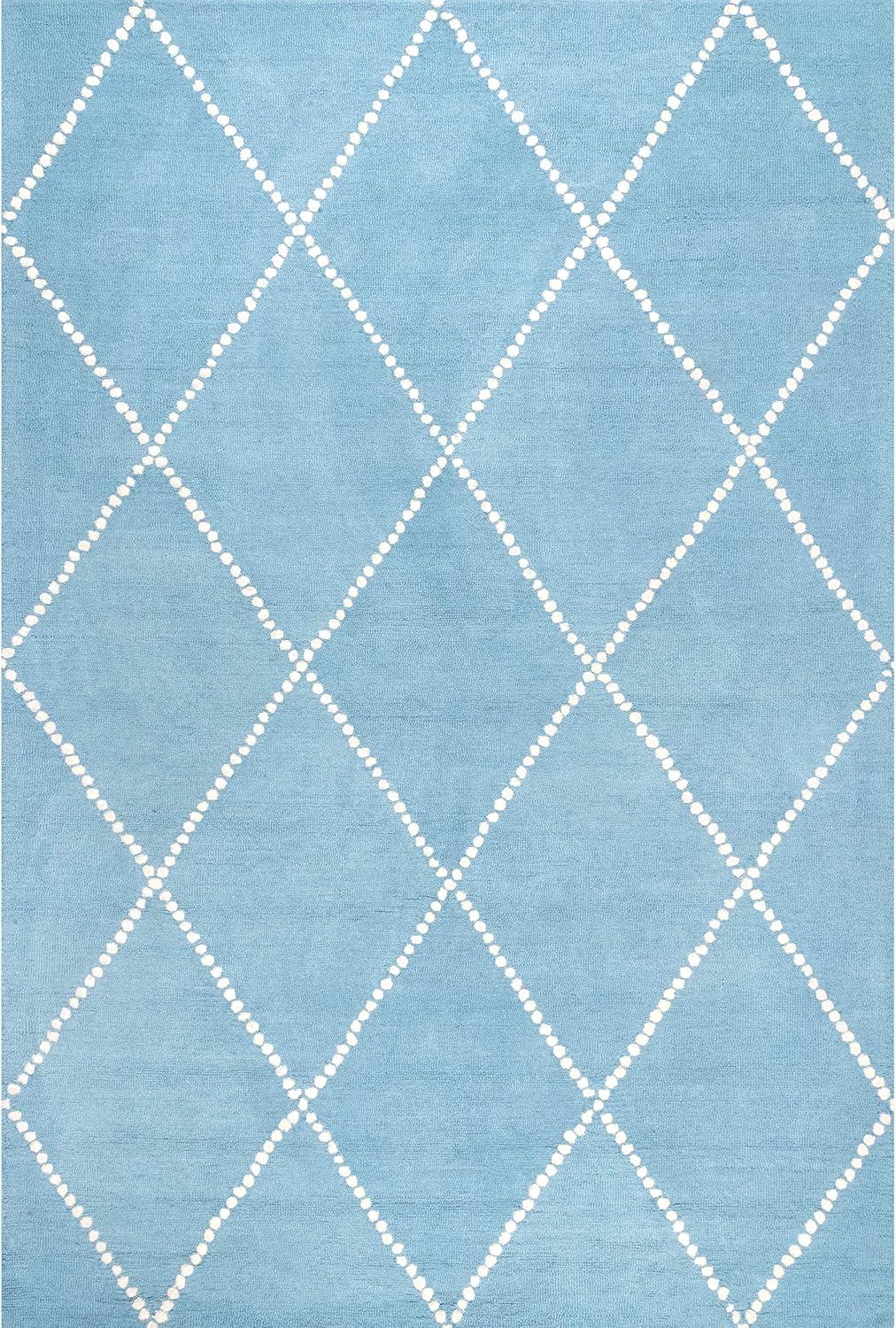 nuLOOM Dotted Diamond Trellis Wool Area Rug, 6' x 9', Aqua