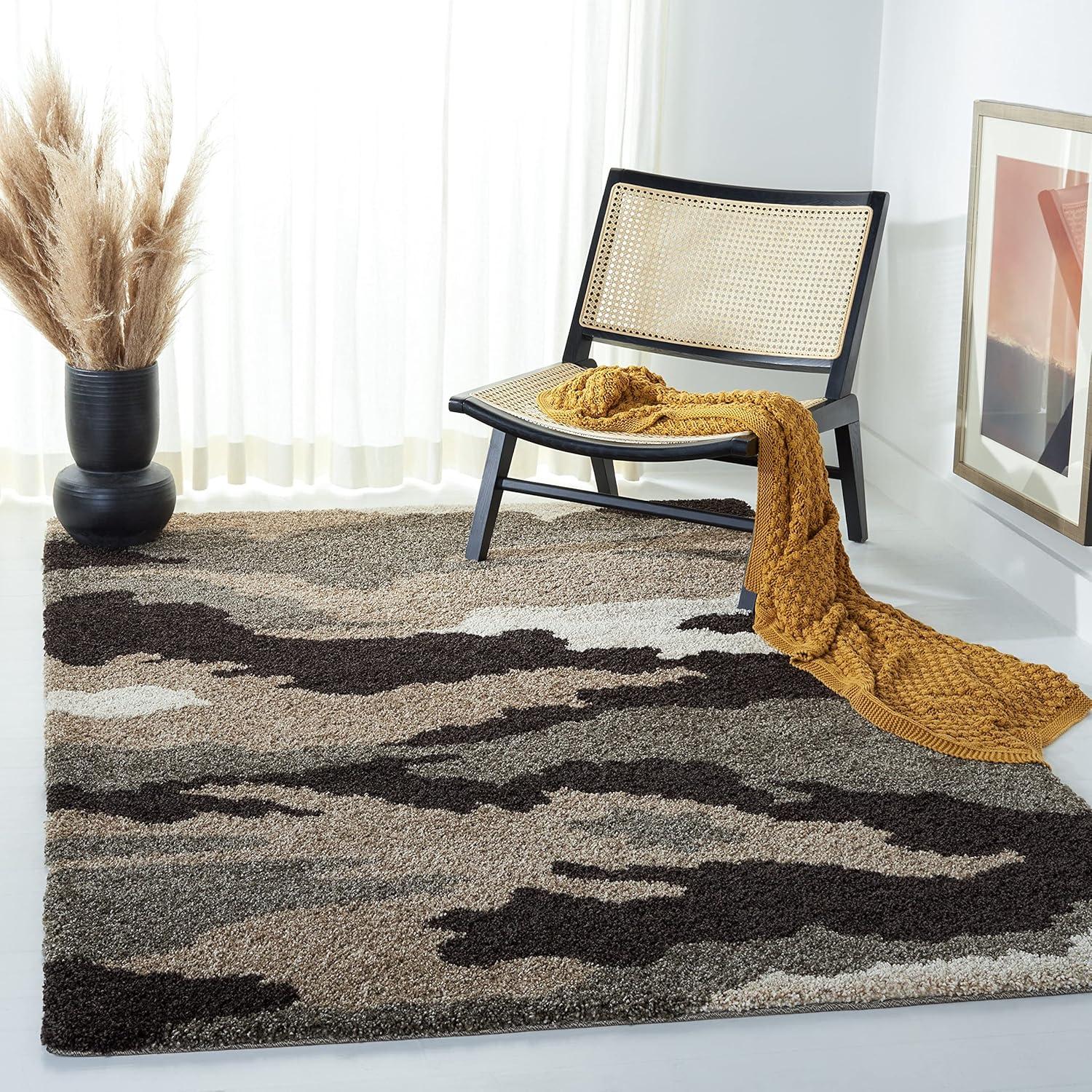 Florida Shag SG453 Power Loomed Area Rug - Beige/Multi - 8'6"x12' - Safavieh.