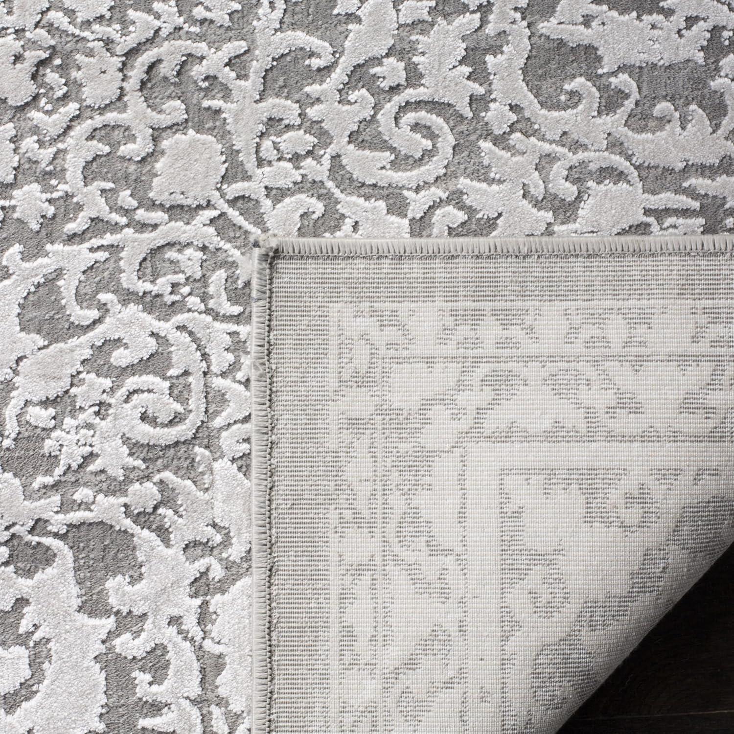 SAFAVIEH Princeton Weldon Floral Bordered Area Rug, Grey/Beige, 9' x 12'