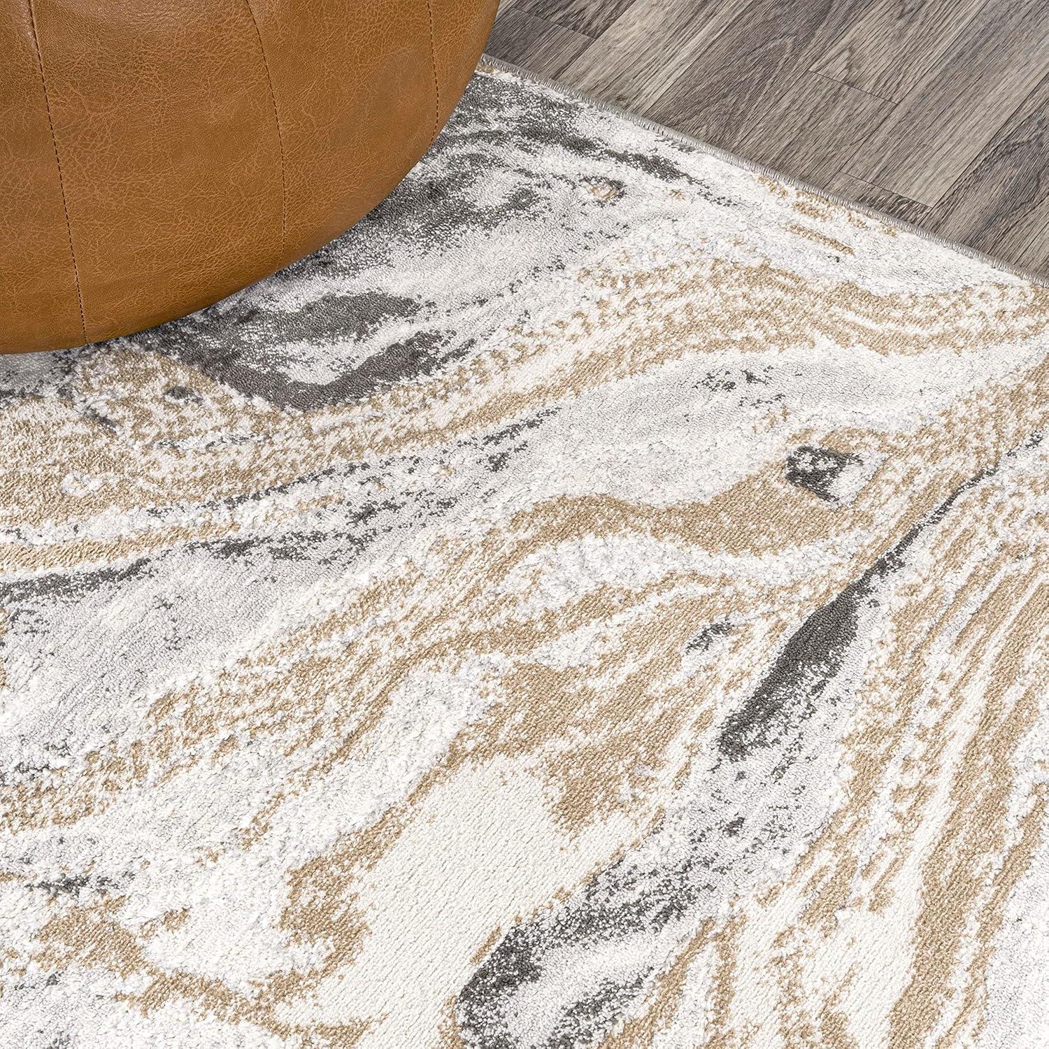 JONATHAN Y Swirl Marbled Abstract Beige/Ivory 8 ft. x 10 ft. Area Rug