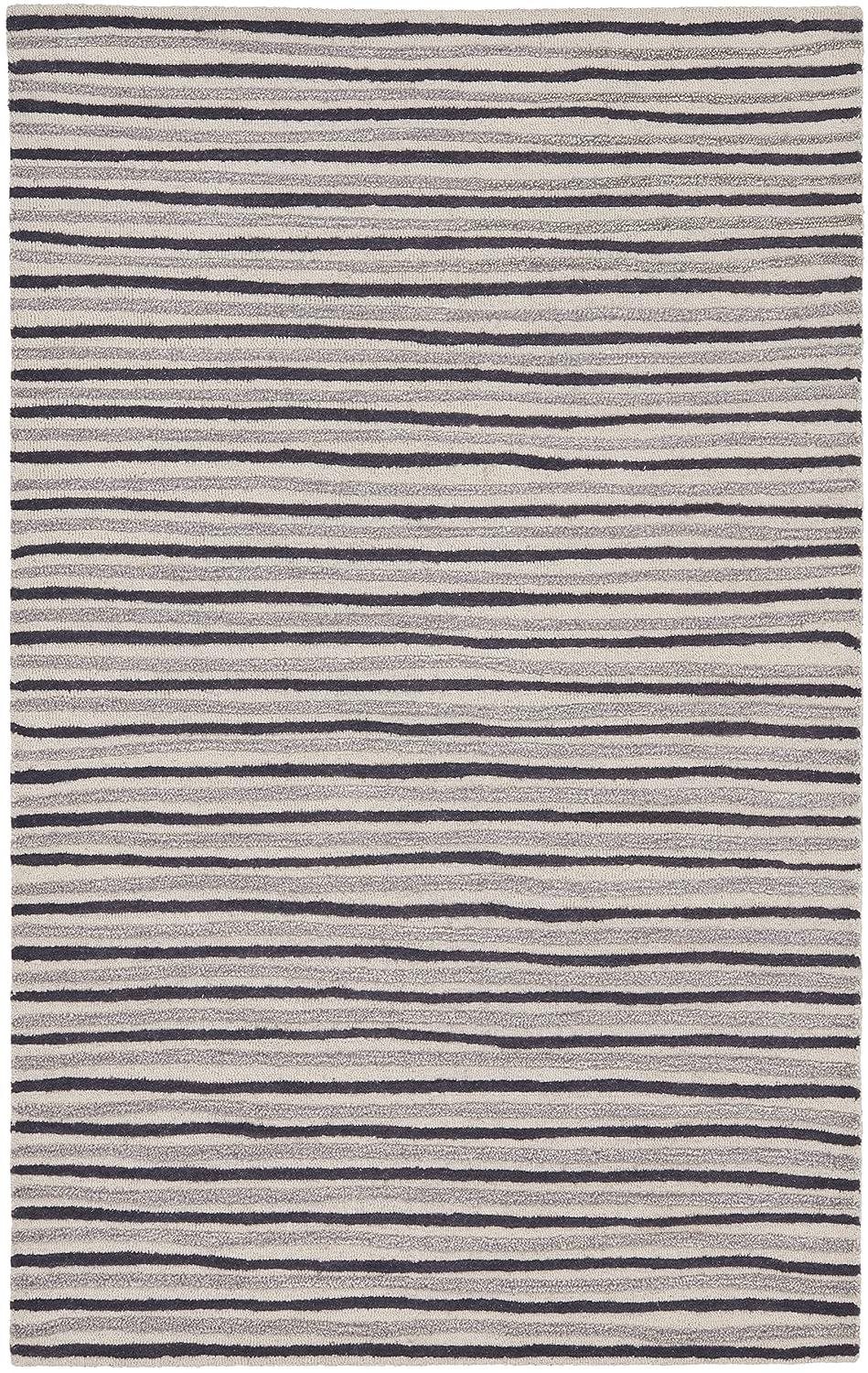 Martha Stewart Hand Drawn Stripe - MSR3619 - Indoor Hand Tufted Area Rugs - Wampum Purple - 2'6"x4'3"