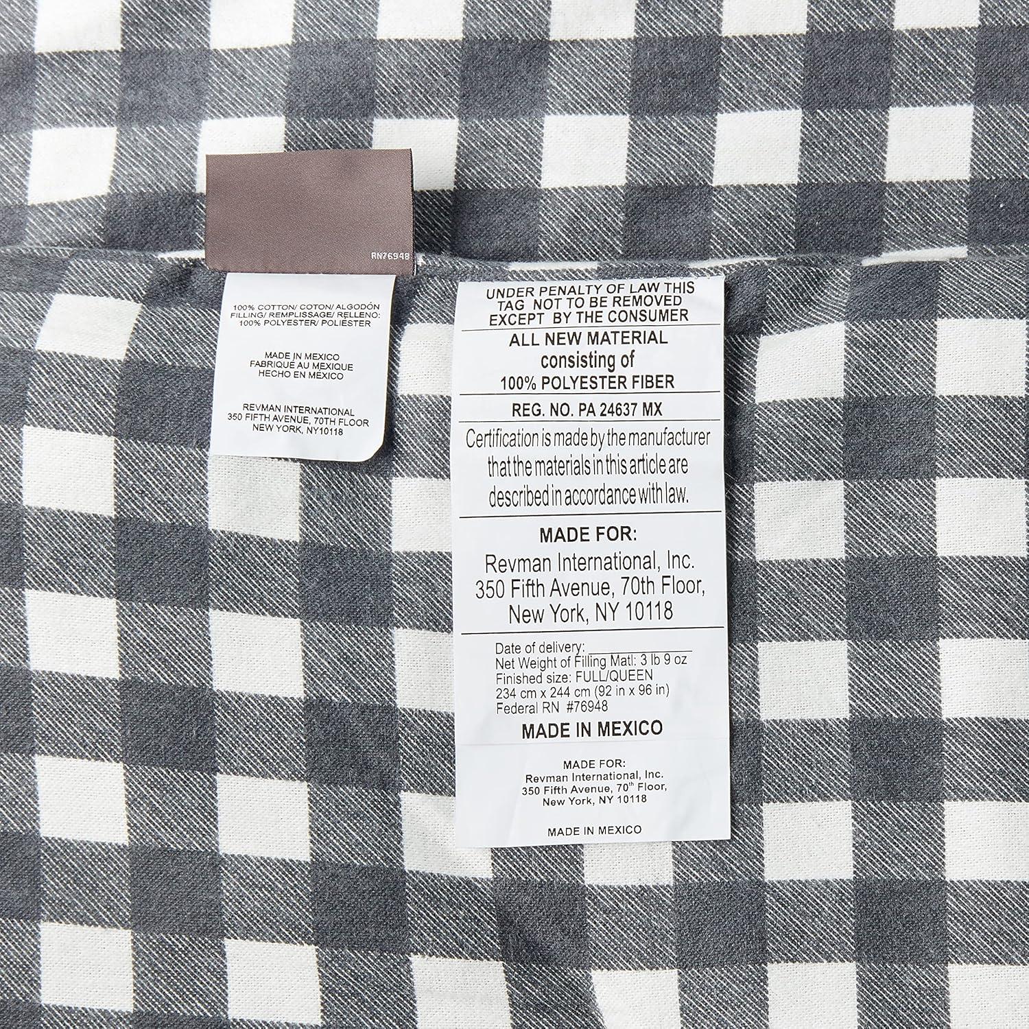 Eddie Bauer Eddie Bauer Preston Grey Cotton Flannel Reversible Comforter Set