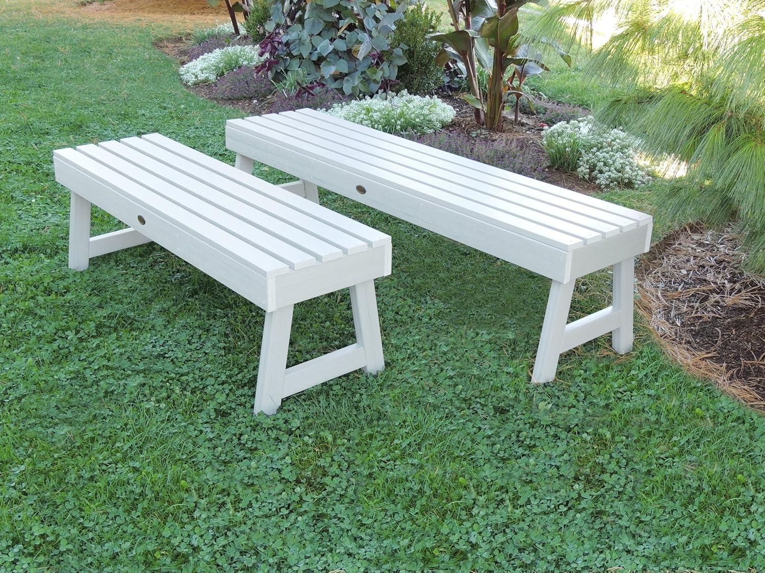 Weatherly Traditional 4ft White Poly Lumber Backless Bench