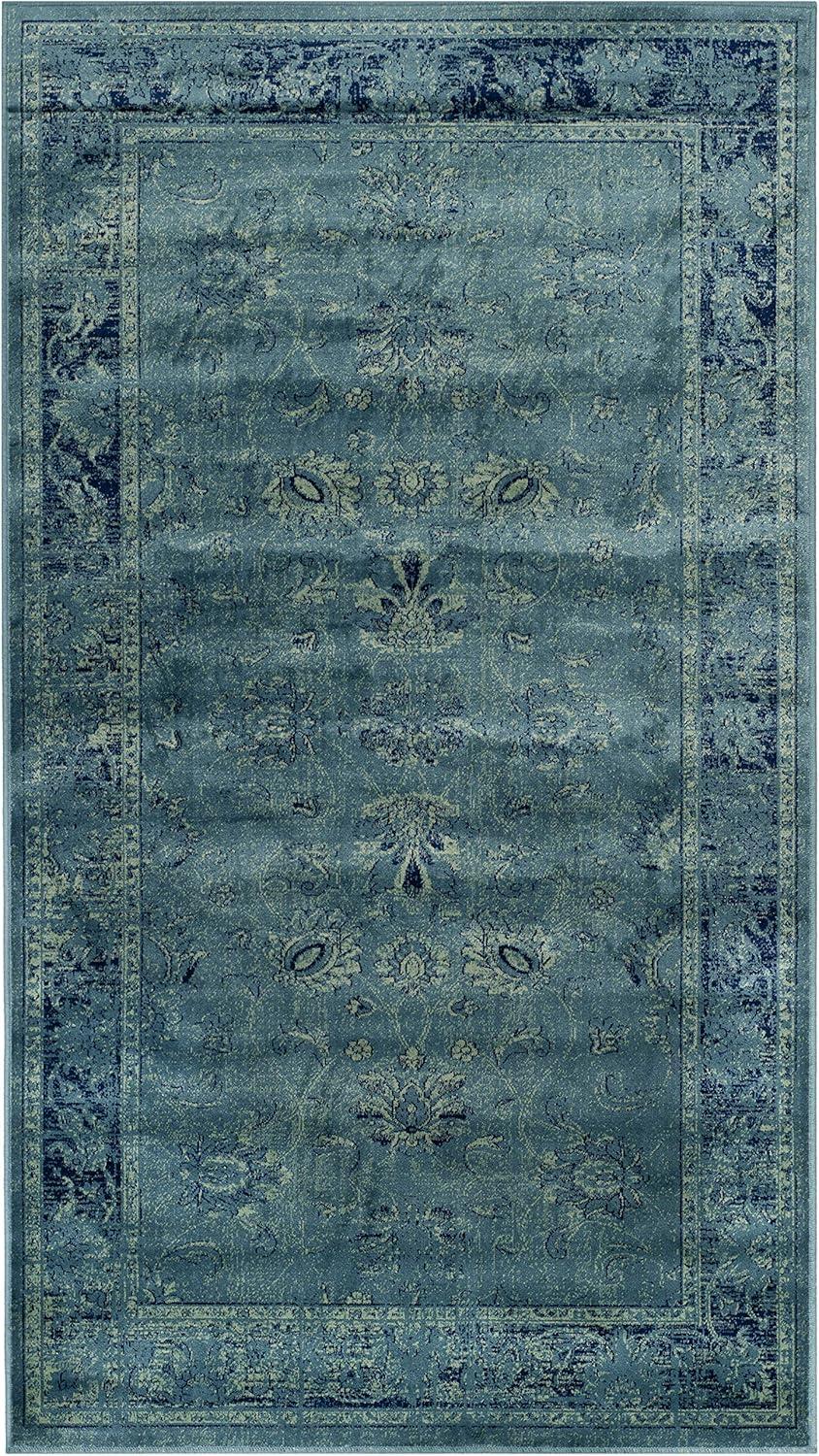 Vintage VTG117 Power Loomed Area Rug - Turquoise/Multi - 3'3"x5'7" - Safavieh.