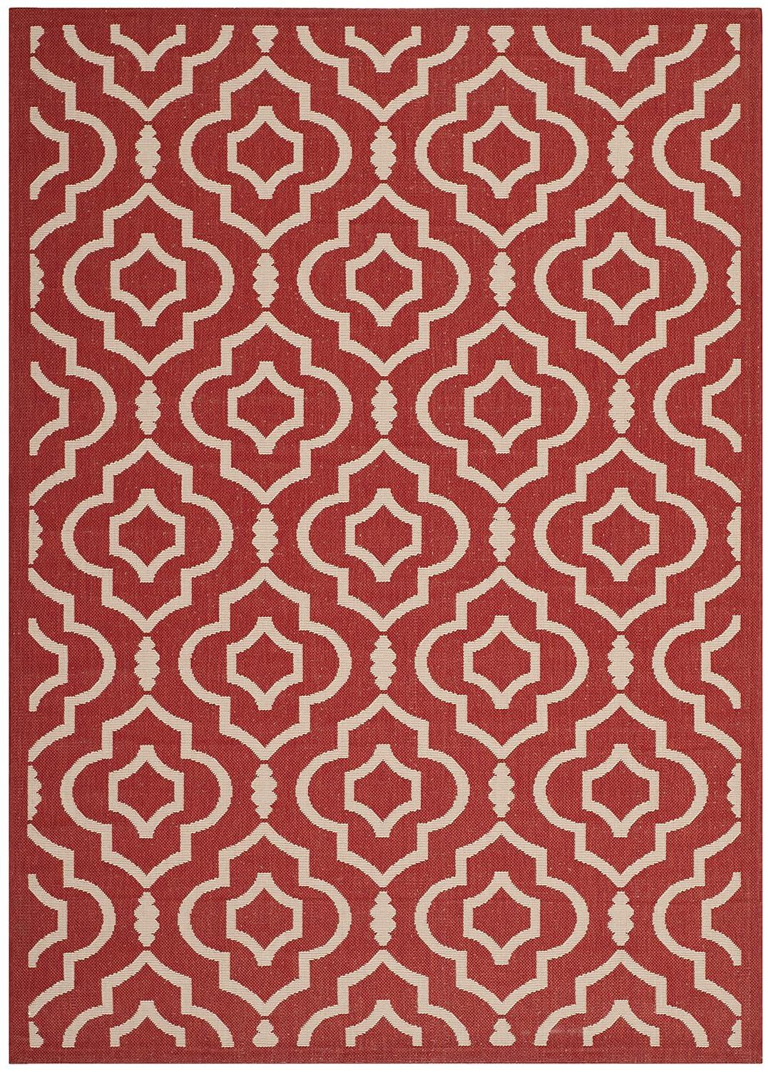 Courtyard CY6926 Power Loomed Indoor and Outdoor Area Rug - Green/Beige - 4'x5'7" - Safavieh