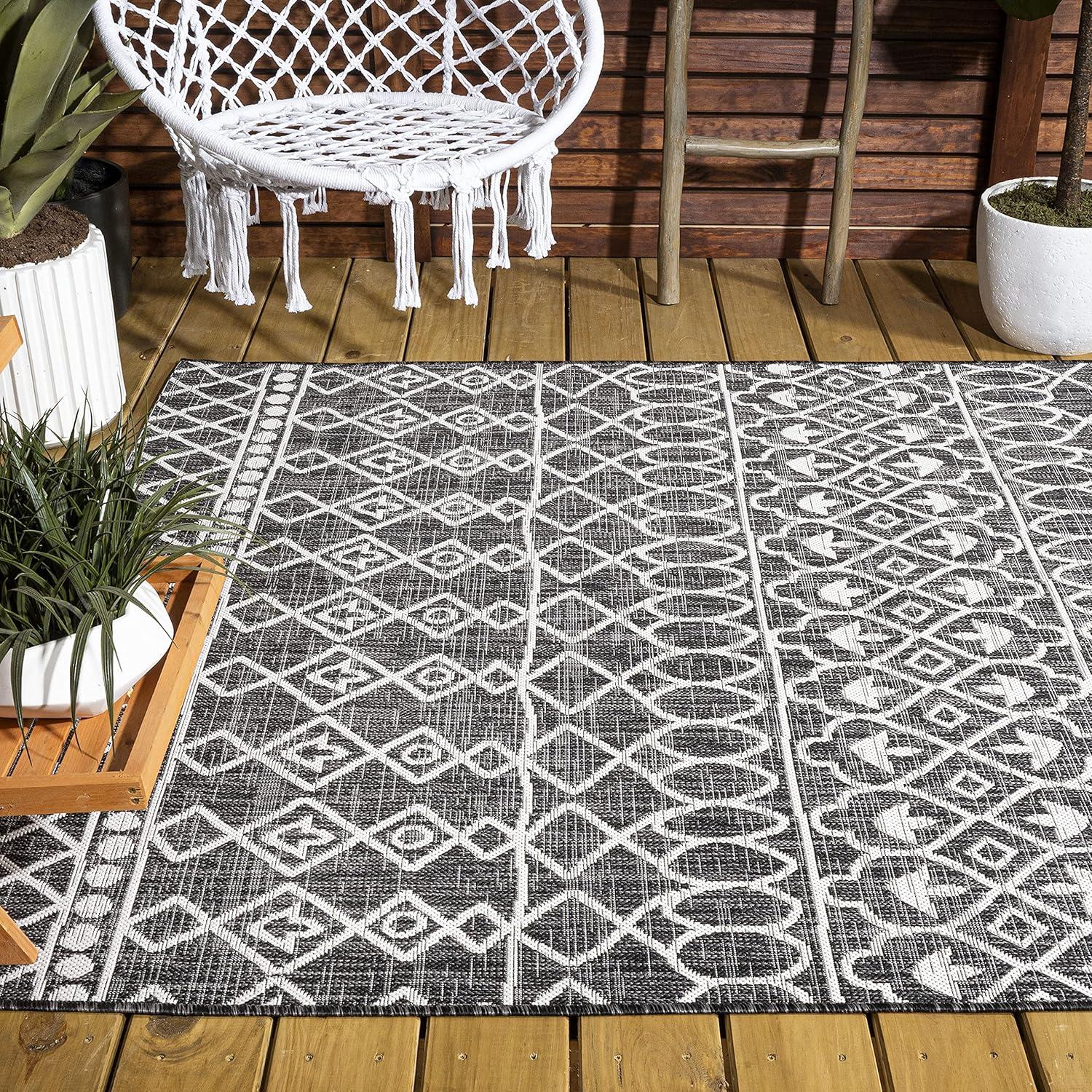 Kafel  Bohemian Indoor/Outdoor Area Rug  - JONATHAN Y