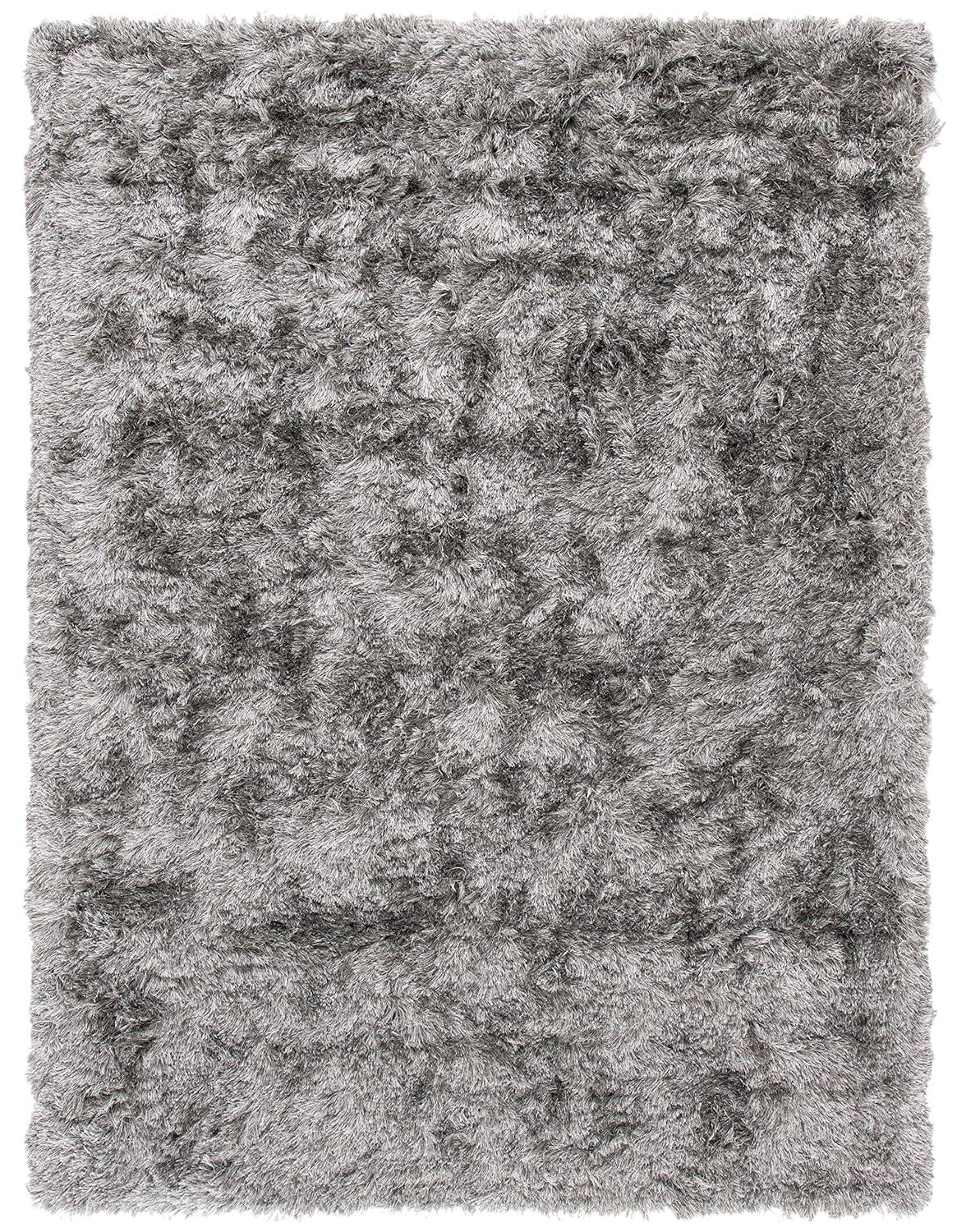 Paris Shag SG511 Hand Tufted Indoor Area Rug - Silver - 6'x9' - Safavieh