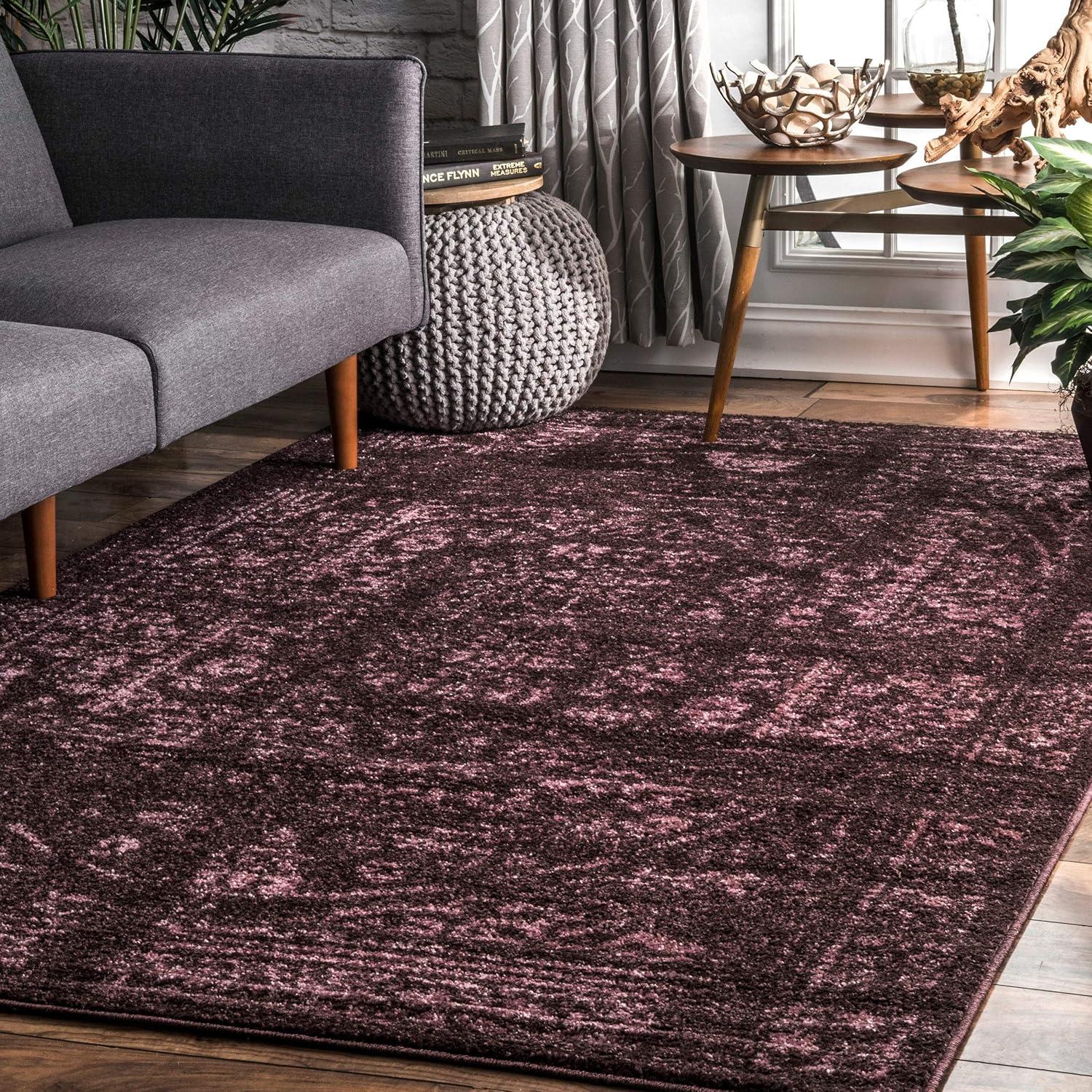 Nuloom Arlena Oriental/Persian 8x10 Indoor Area Rug for Living Room Bedroom Dining Room Kitchen, Burgundy/Pink
