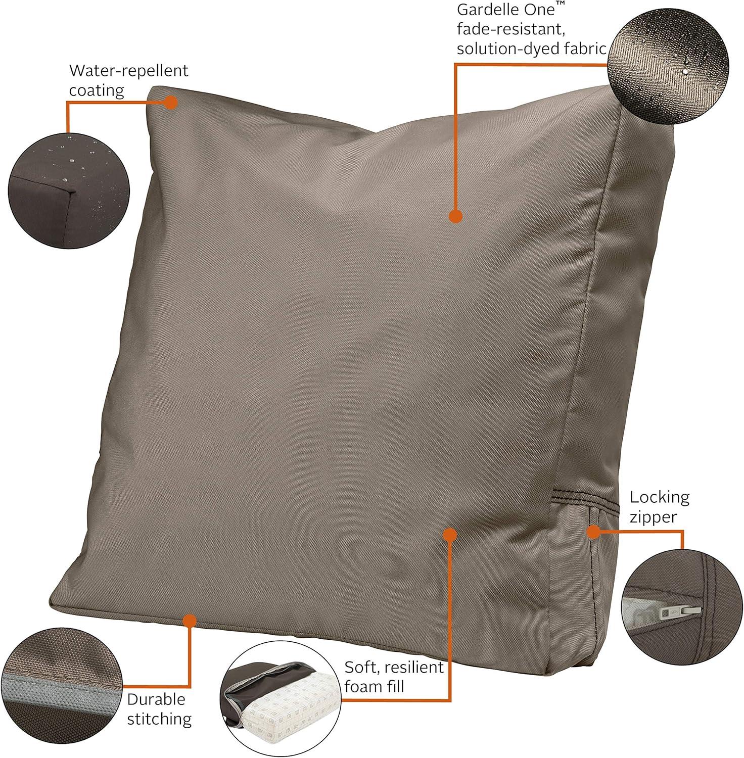 Classic Accessories Ravenna Water-Resistant Patio Lounge Chair/Loveseat Back Cushion, 23 x 20 x 4 Inch, Dark Taupe