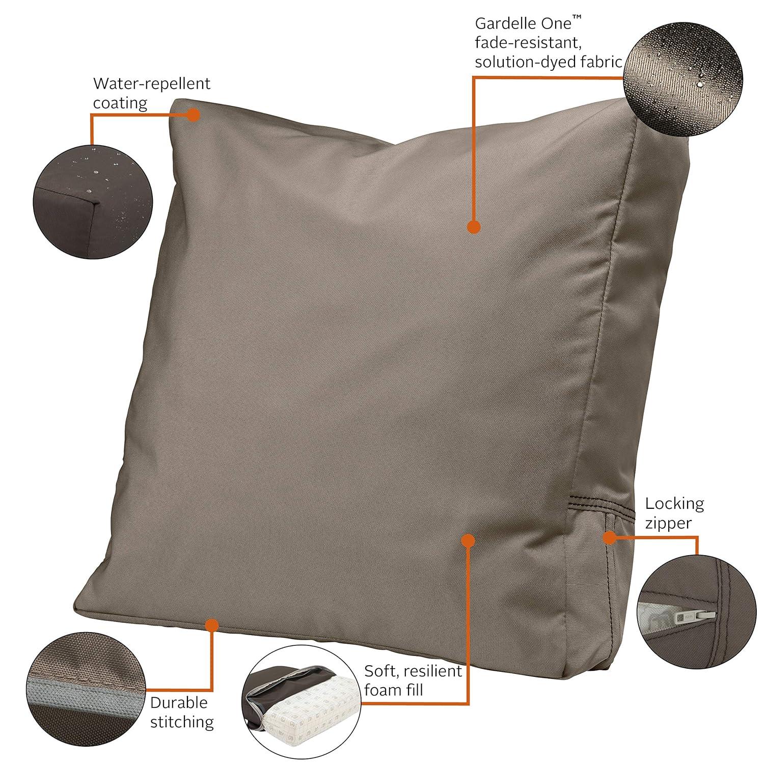 Classic Accessories Ravenna Water-Resistant Patio Lounge Chair/Loveseat Back Cushion, 21 x 20 x 4 Inch, Dark Taupe