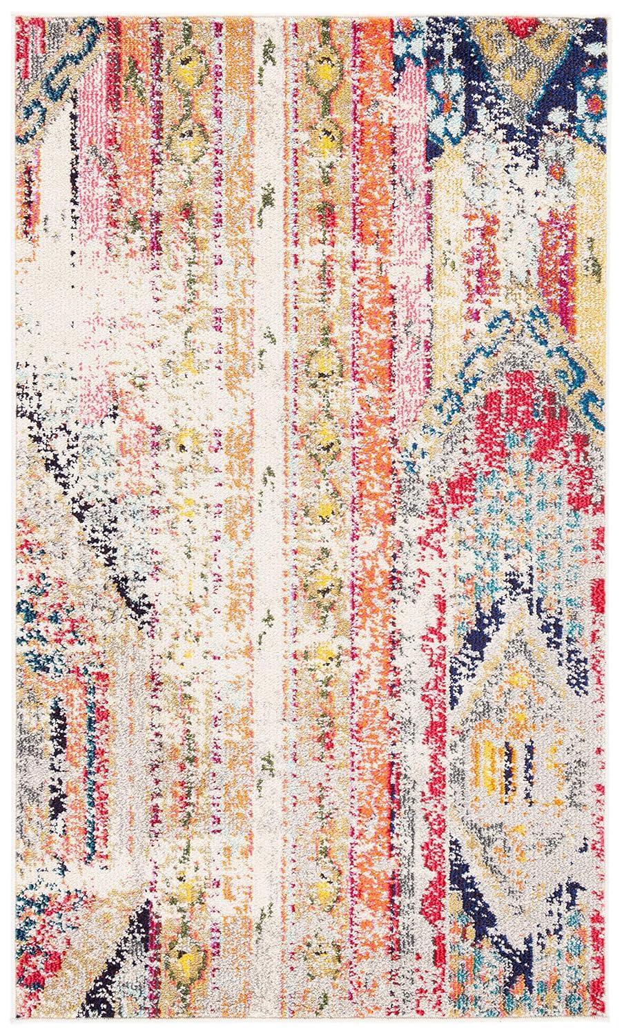 Madison MAD422 Power Loomed Indoor Accent Rug - Grey/Orange - 2'x4' - Safavieh
