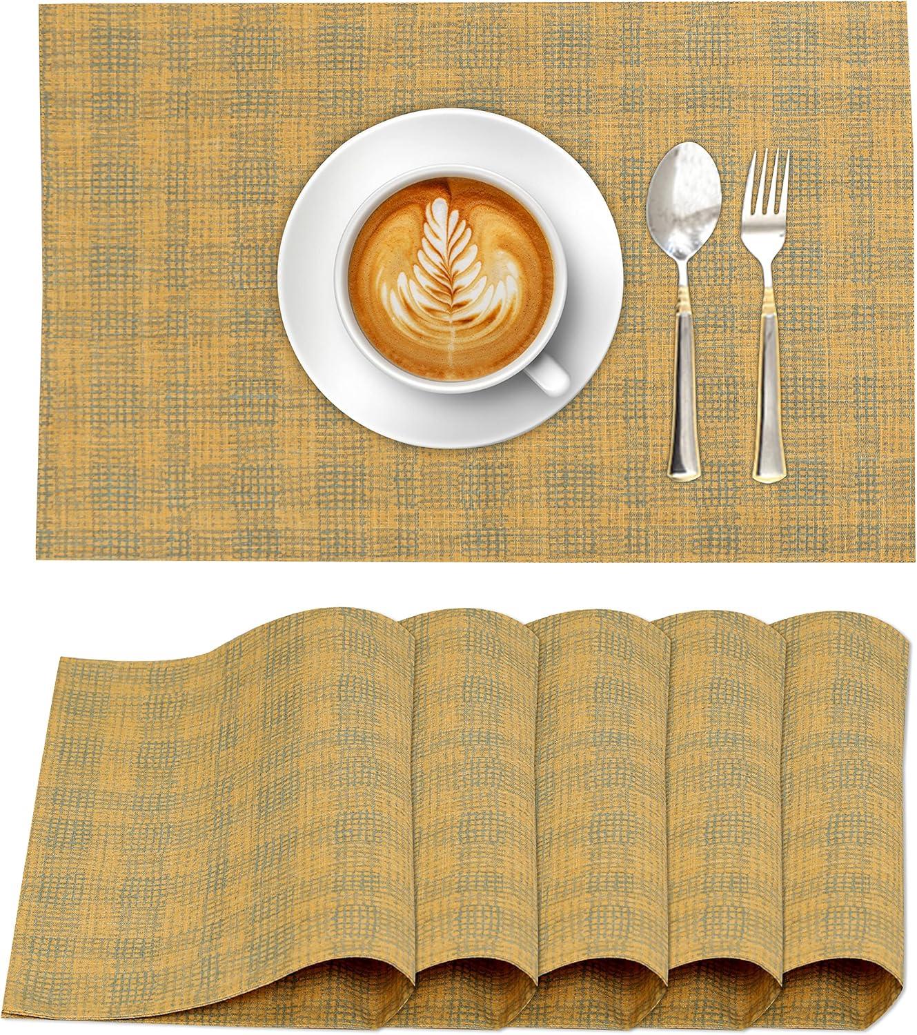 Ruvanti Dining Table Rectangle Placemats 100% Cotton Multi Pattern 13x19 Inches (Set of 6)