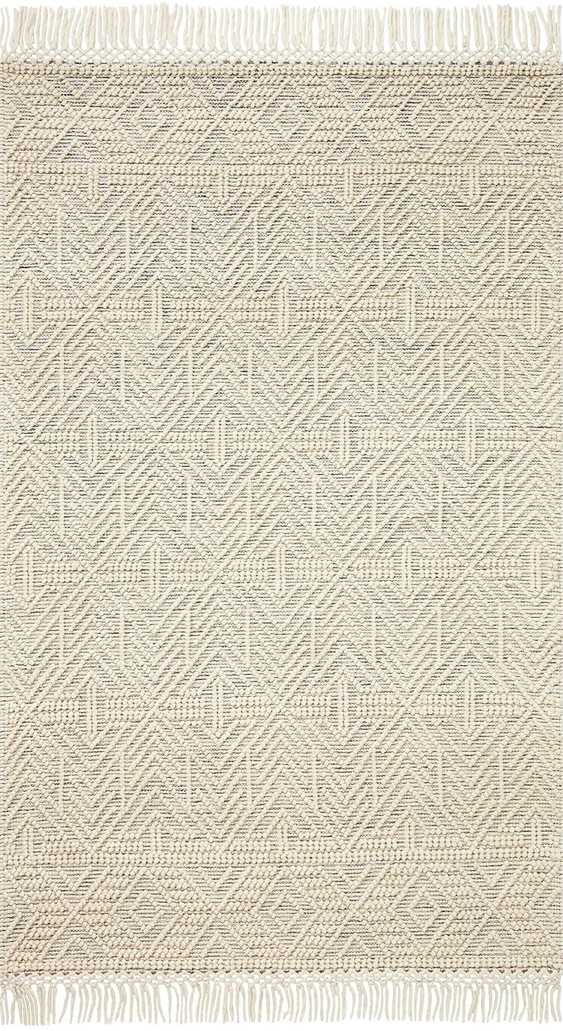 Loloi II Noelle Ivory / Black Geometric Area Rug 4'-0" x 6'-0"