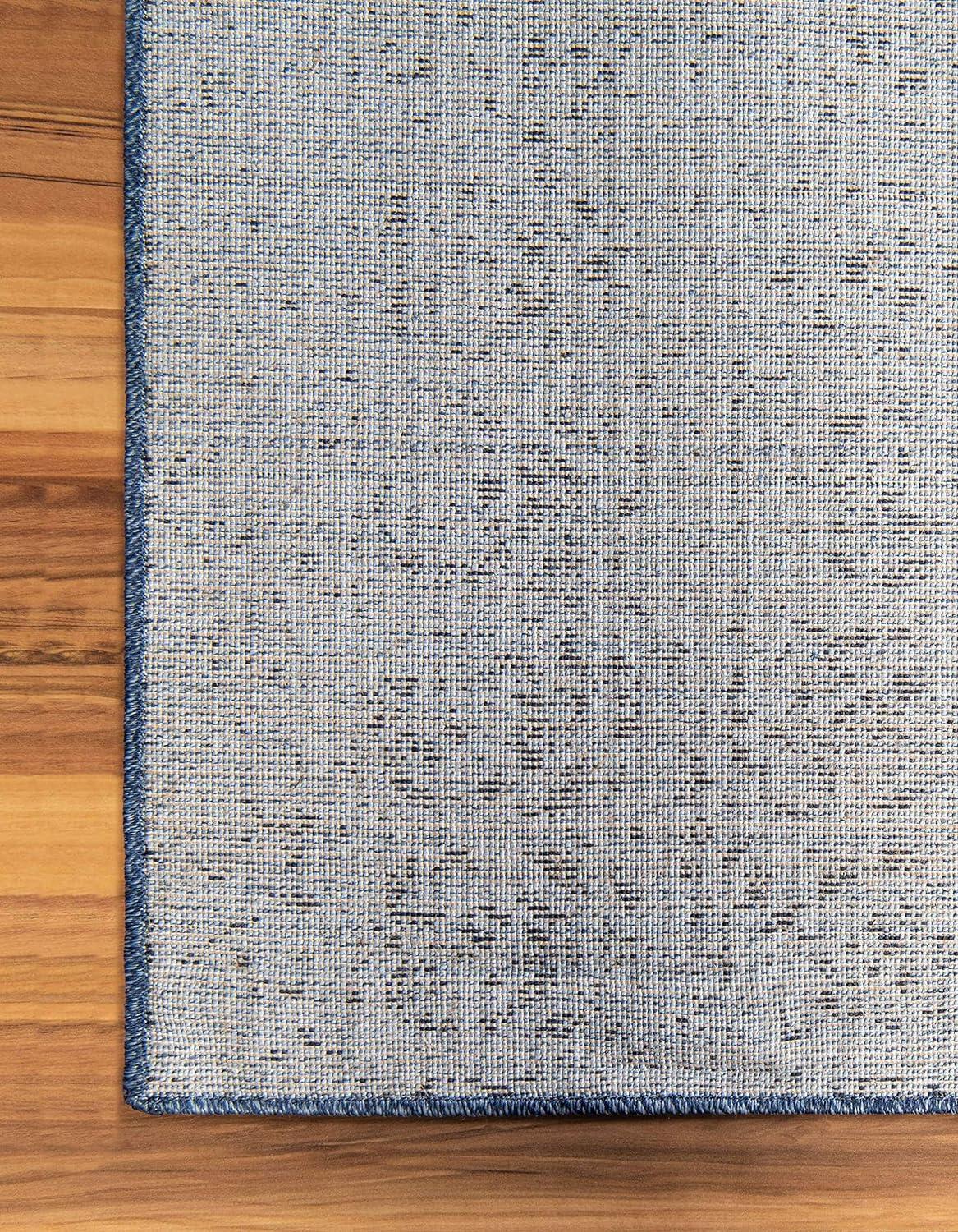 Reversible Tufted Spot Blue 4'x6' Easy-Care Synthetic Rug