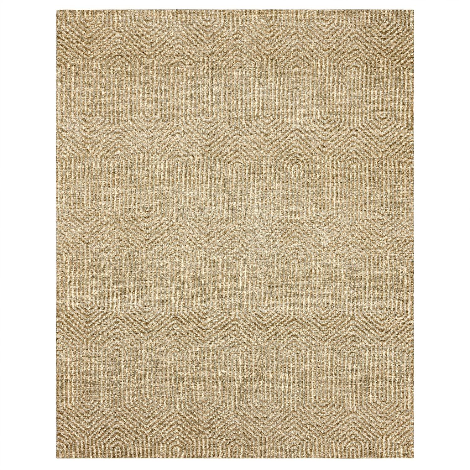Scott Living by Drew & Jonathan Lost City Modern Geometric Stripe Khaki 8' x 10' Area Rug Perfect for Living Room, Dining Room, Office