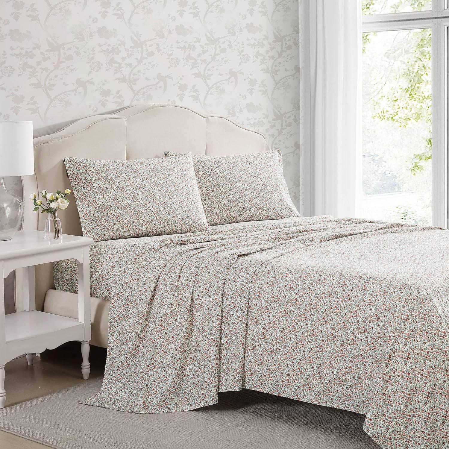 Emogene Twin Cotton Percale Floral Print Sheet Set