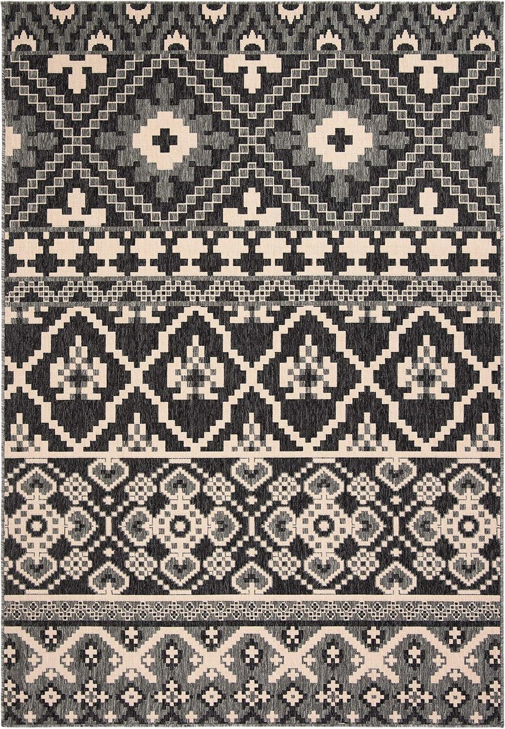 Veranda VER097 Power Loomed Indoor/Outdoor Area Rug - Grey/Beige - 8'x10' - Safavieh.