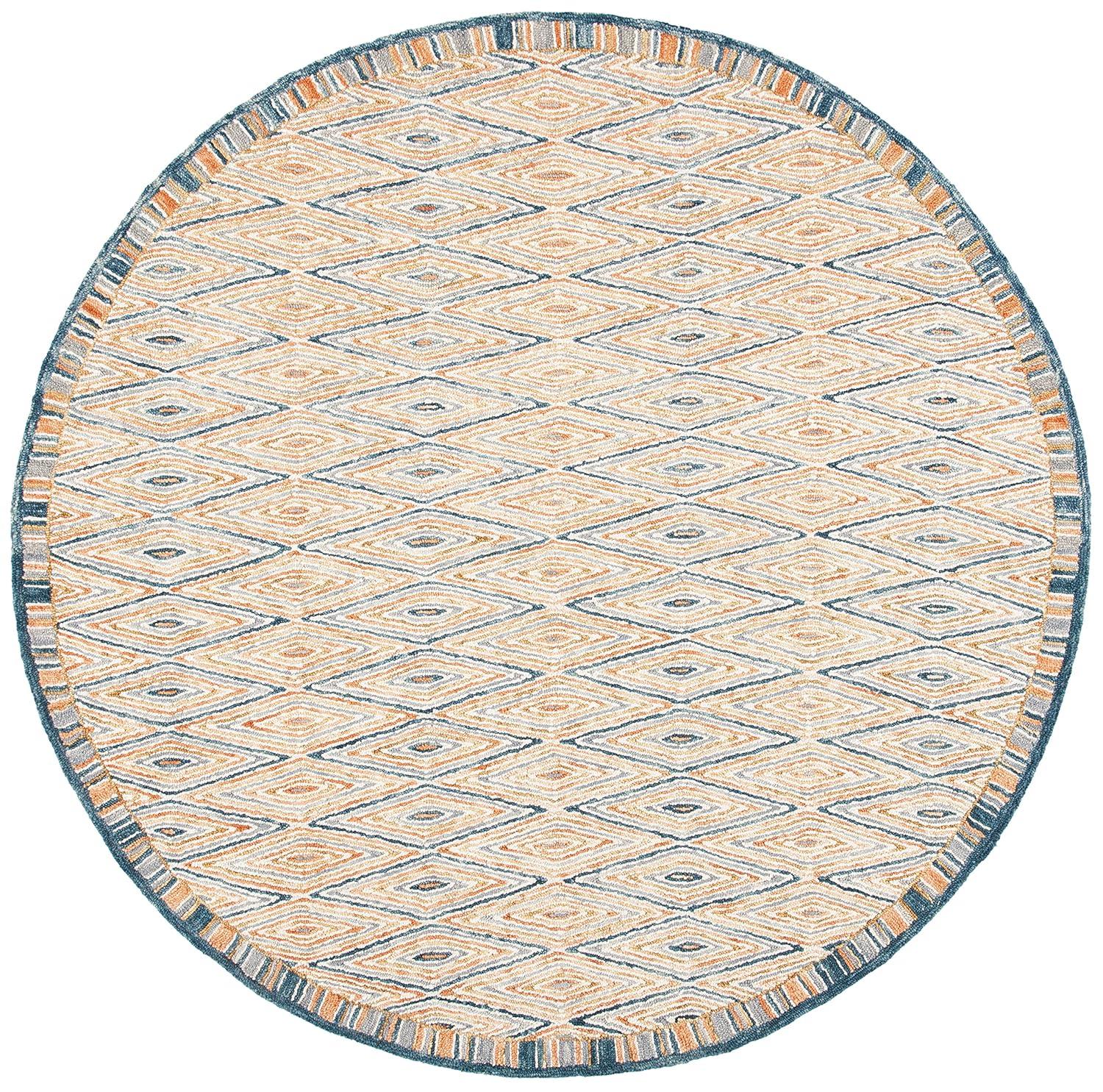 Aspen APN808 Hand Tufted Indoor Accent Rug - Gold/Rust - 3' Round - Safavieh